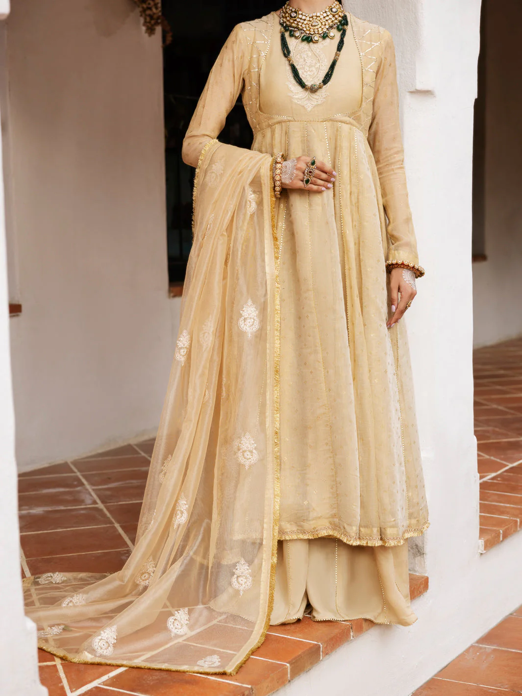 GOLD MESURI NET 3PC STITCHED | AL-3PS-LS-491/AM-3012A
