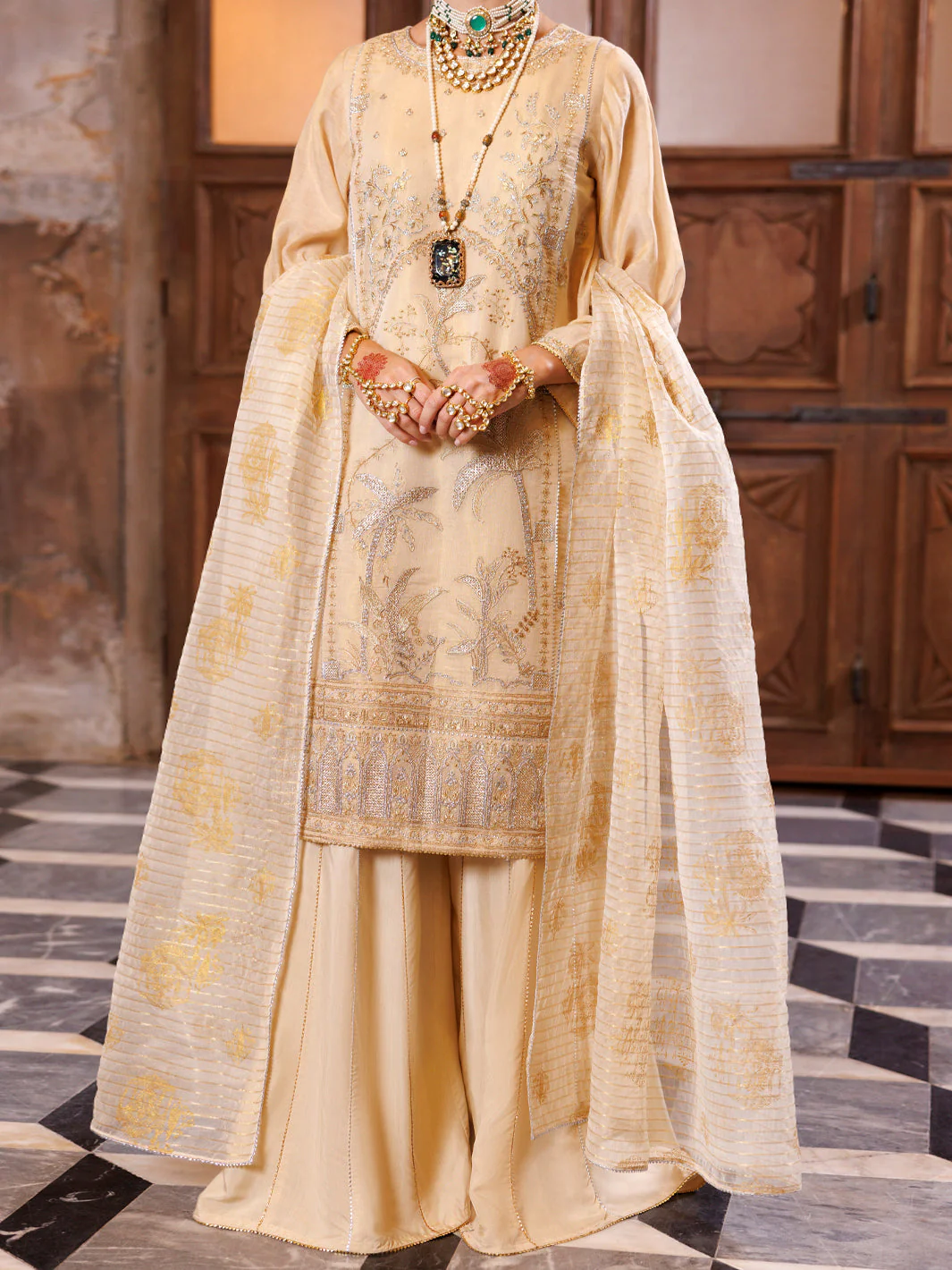 GOLDEN YARN DYED 3PC STITCHED | AL-3PS-LS-514/AM-3012C