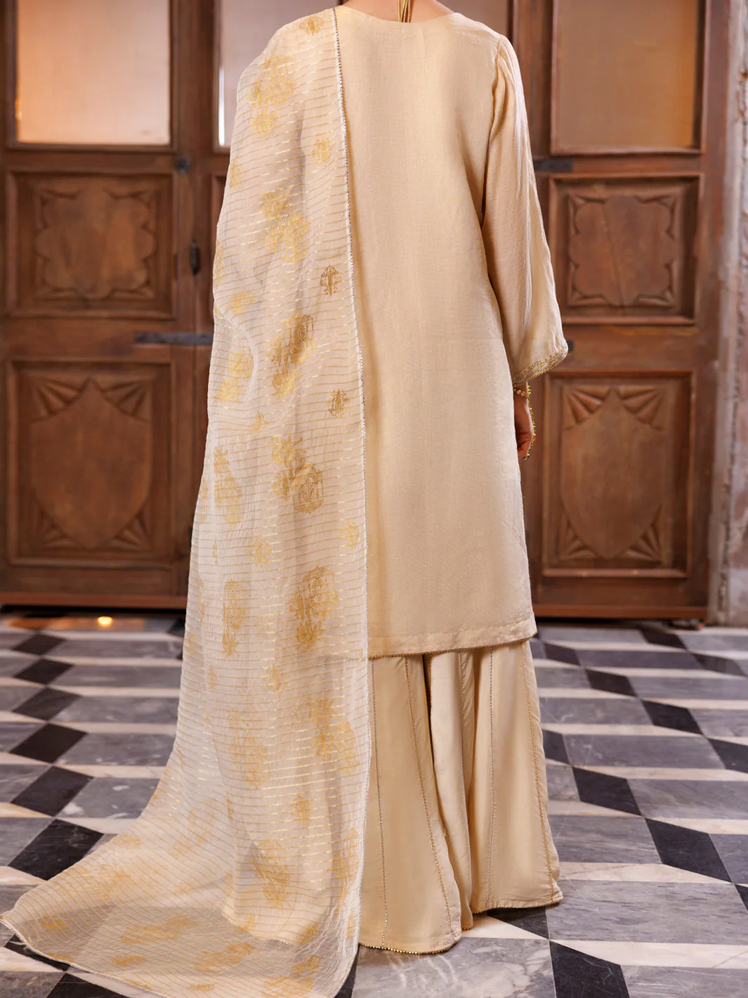 GOLDEN YARN DYED 3PC STITCHED | AL-3PS-LS-514/AM-3012C - Image 2