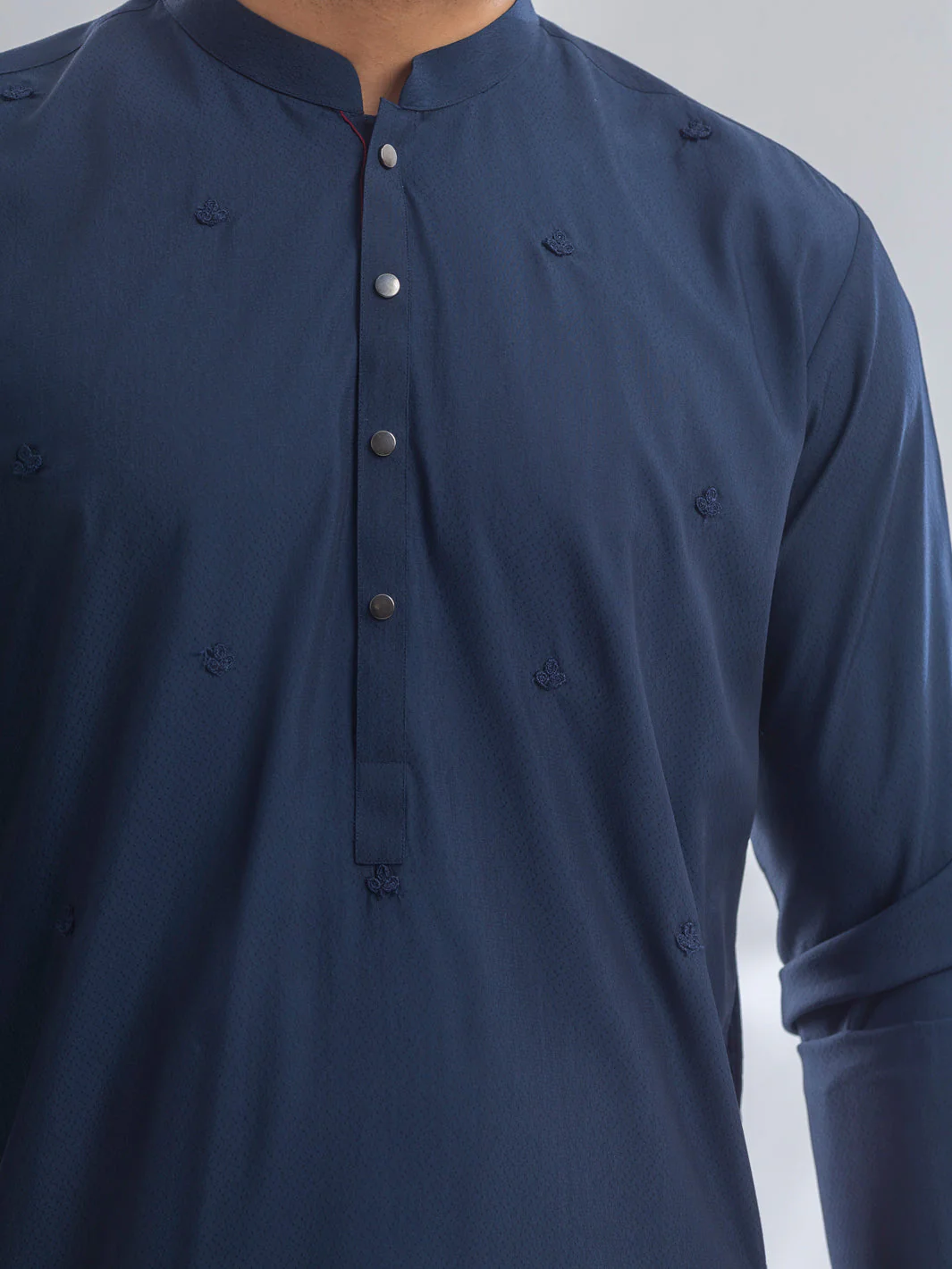 NAVY BLUE BLENDED KURTA | AL-K-1168B/AM-6207B - Image 4