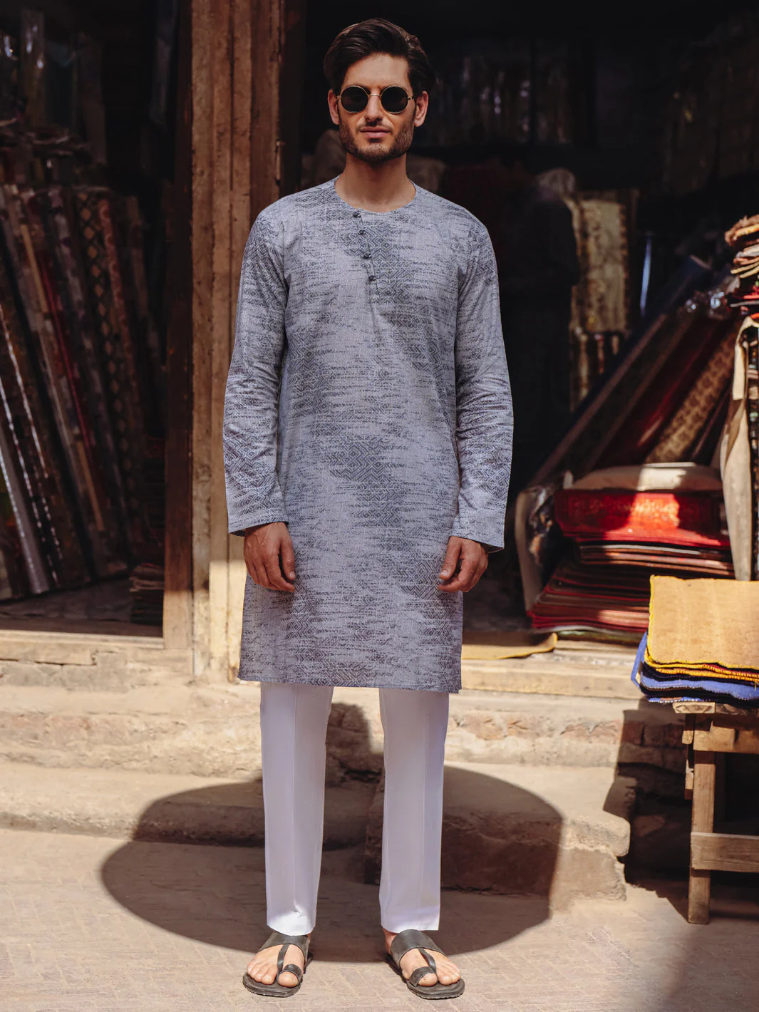 GREY COTTON KURTA | AL-K-1186/AM-6310A