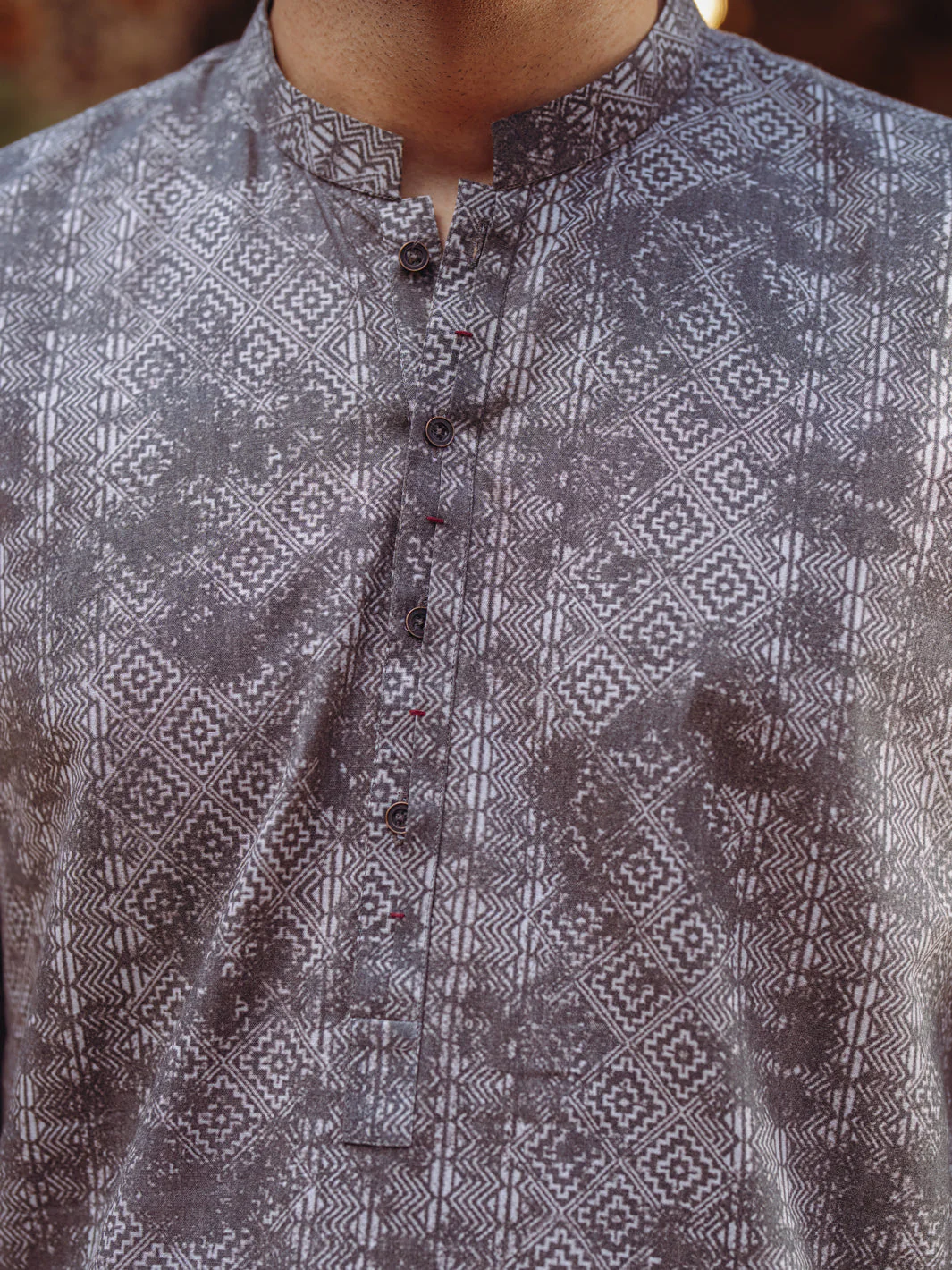 BROWN COTTON KURTA | AL-K-1188/AM-6310C - Image 3