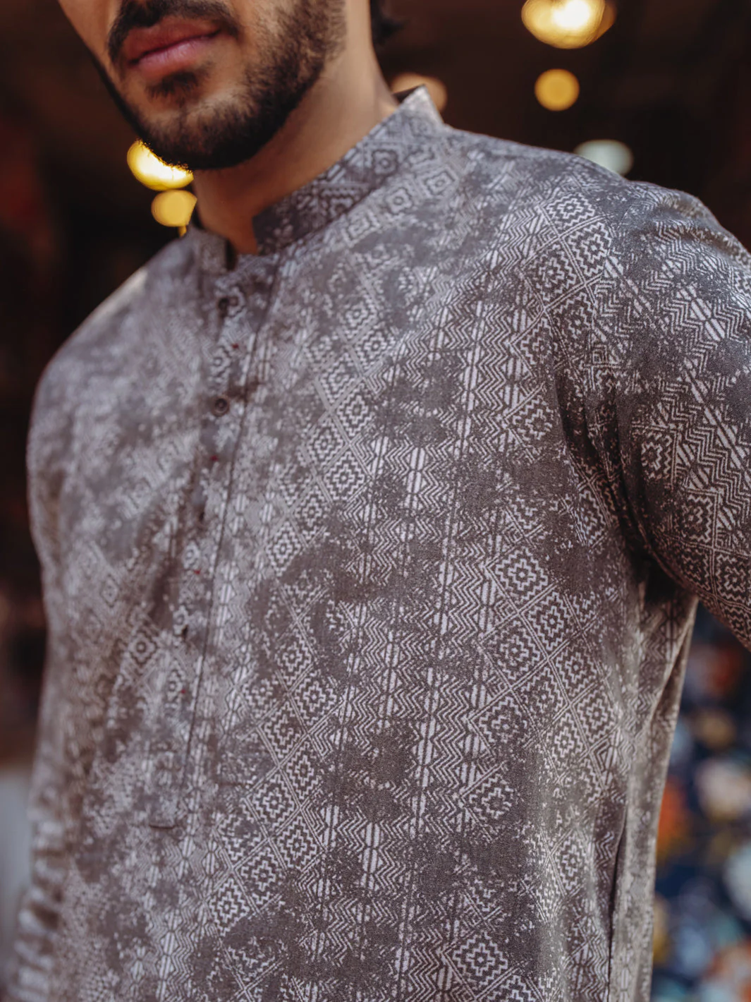 BROWN COTTON KURTA | AL-K-1188/AM-6310C - Image 4