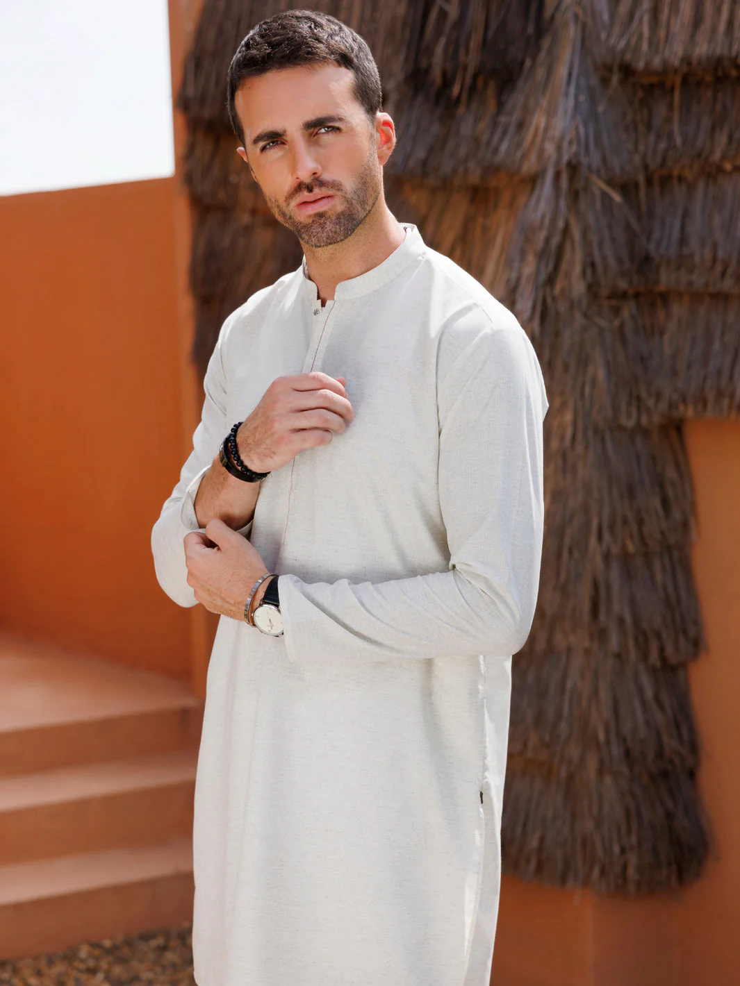 CREAM BLENDED KURTA | AL-K-1223/AM-6194D - Image 2