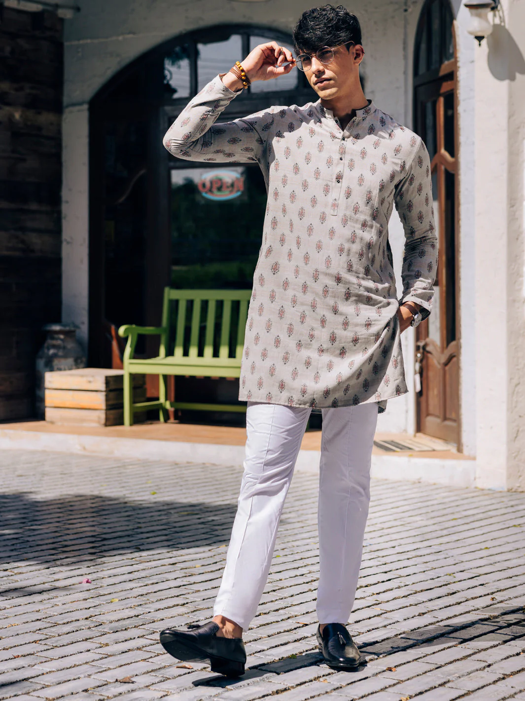 LIGHT GREY COTTON KURTA | AL-K-1236A/AM-6326A