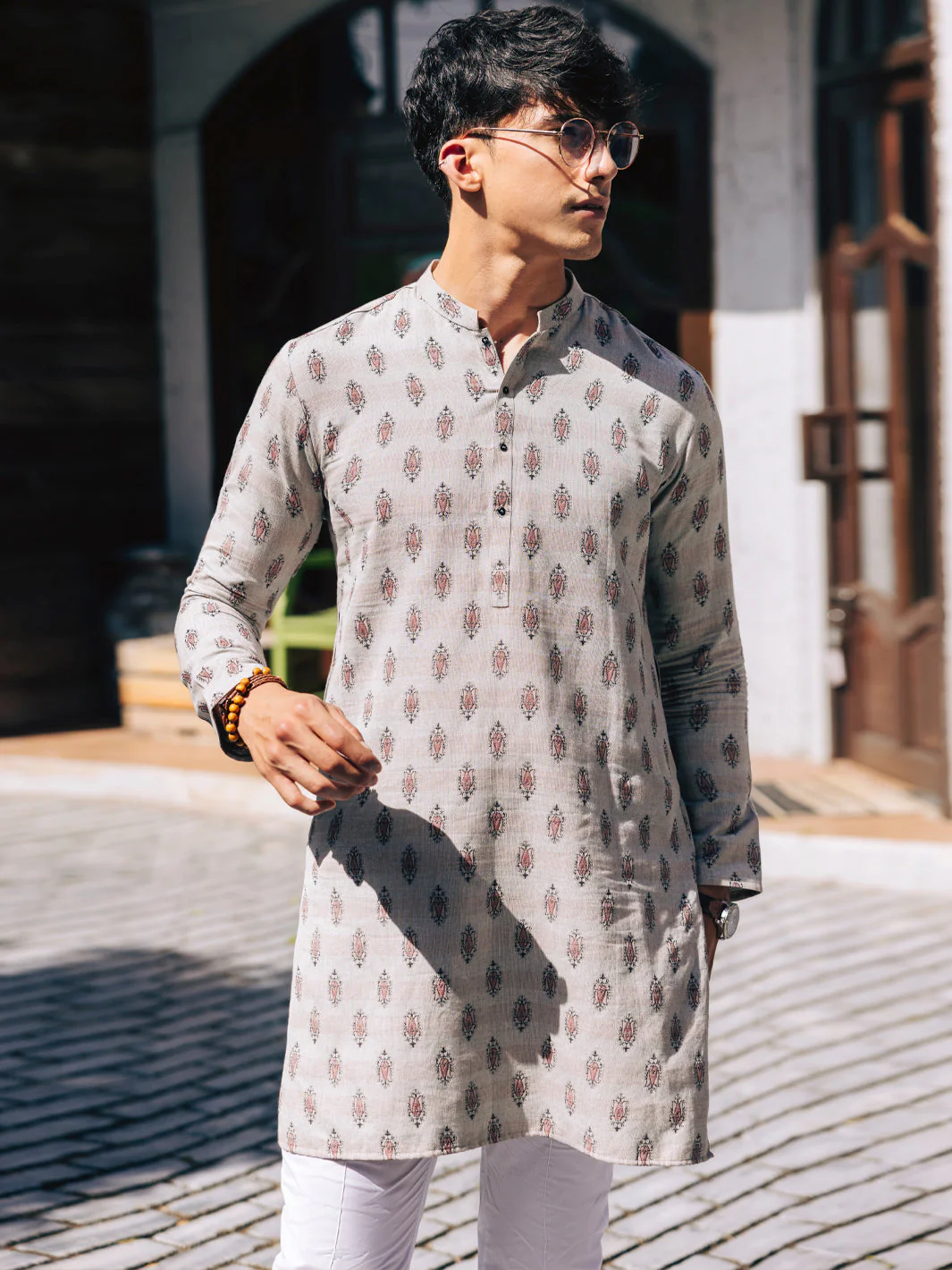 LIGHT GREY COTTON KURTA | AL-K-1236A/AM-6326A - Image 4