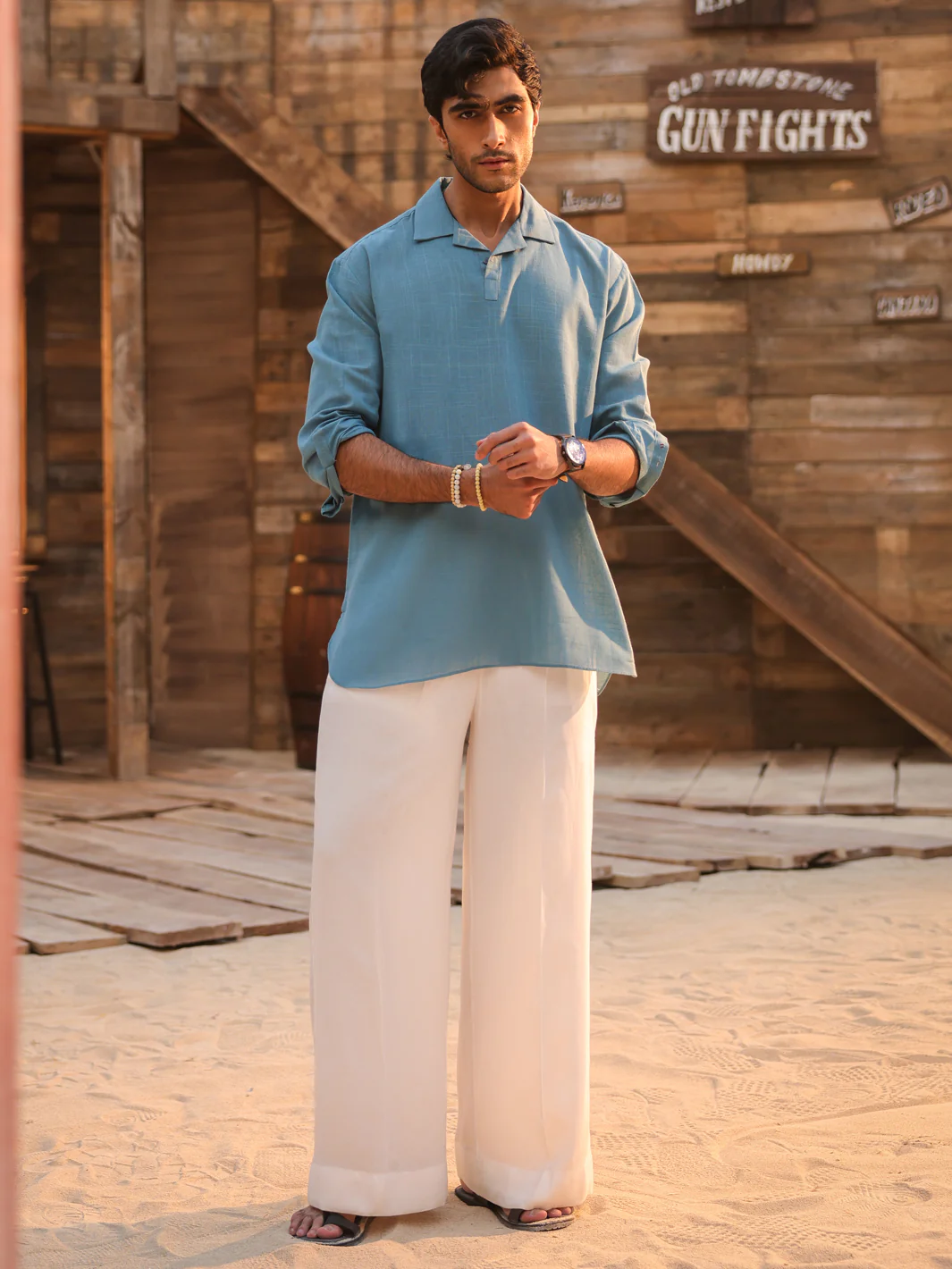 BLUE COTTON KURTA | AL-K-1293/AM-15036C