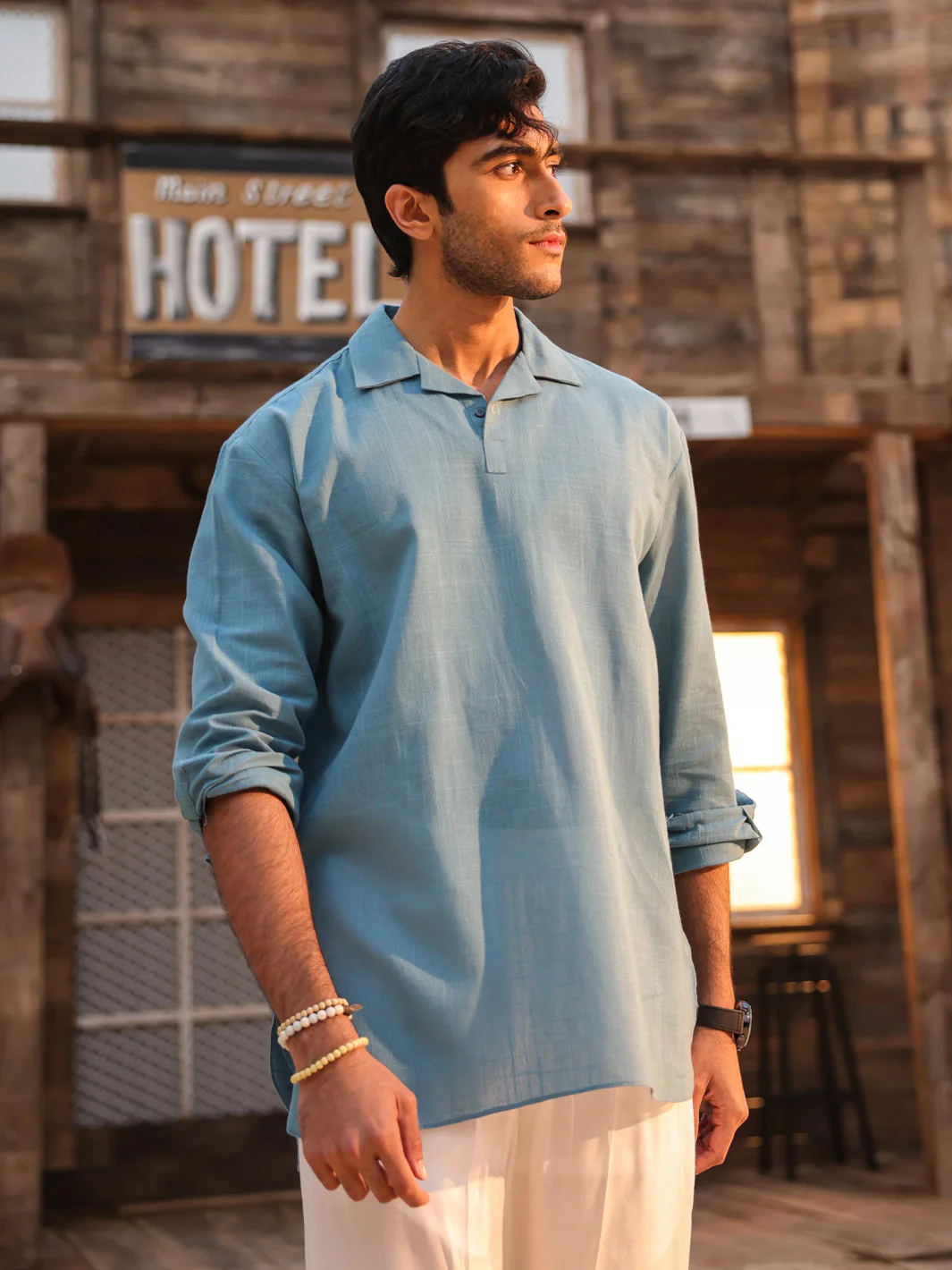 BLUE COTTON KURTA | AL-K-1293/AM-15036C - Image 2