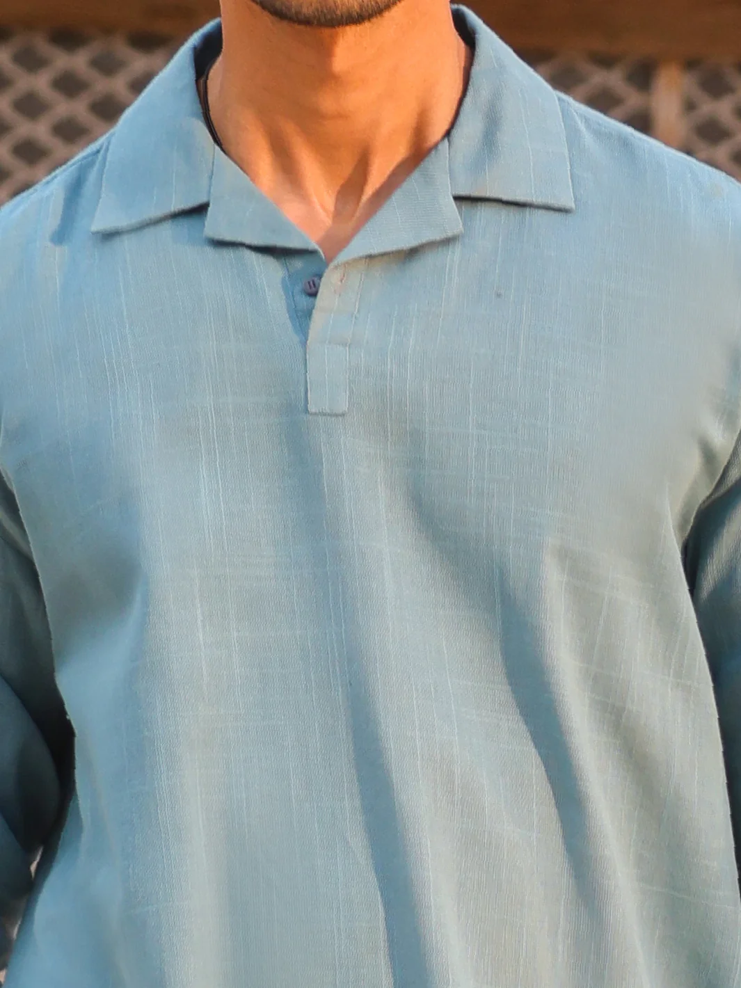 BLUE COTTON KURTA | AL-K-1293/AM-15036C - Image 3