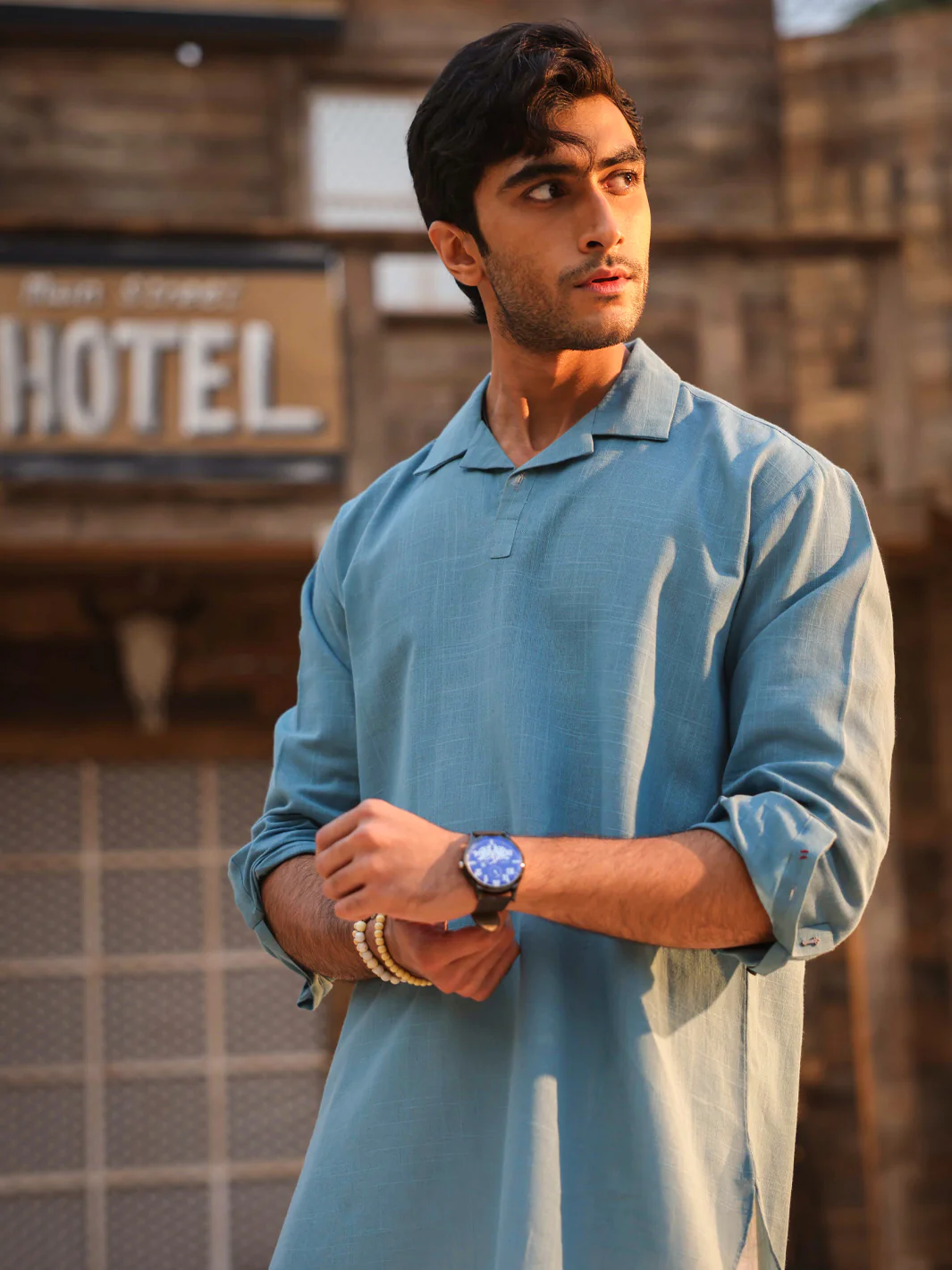 BLUE COTTON KURTA | AL-K-1293/AM-15036C - Image 6