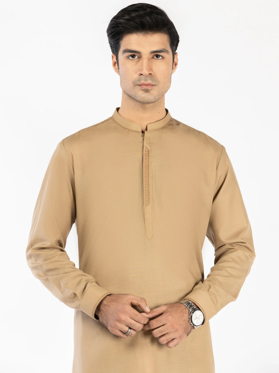 BEIGE BLENDED KAMEEZ SHALWAR | AL-KS-3180/AM-6299C - Image 4
