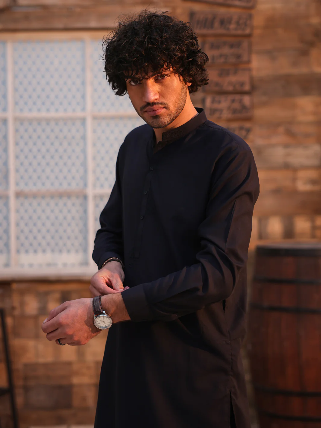 DARK BLUE BLENDED KAMEEZ SHALWAR | AL-KS-3271/AM-6303B - Image 2