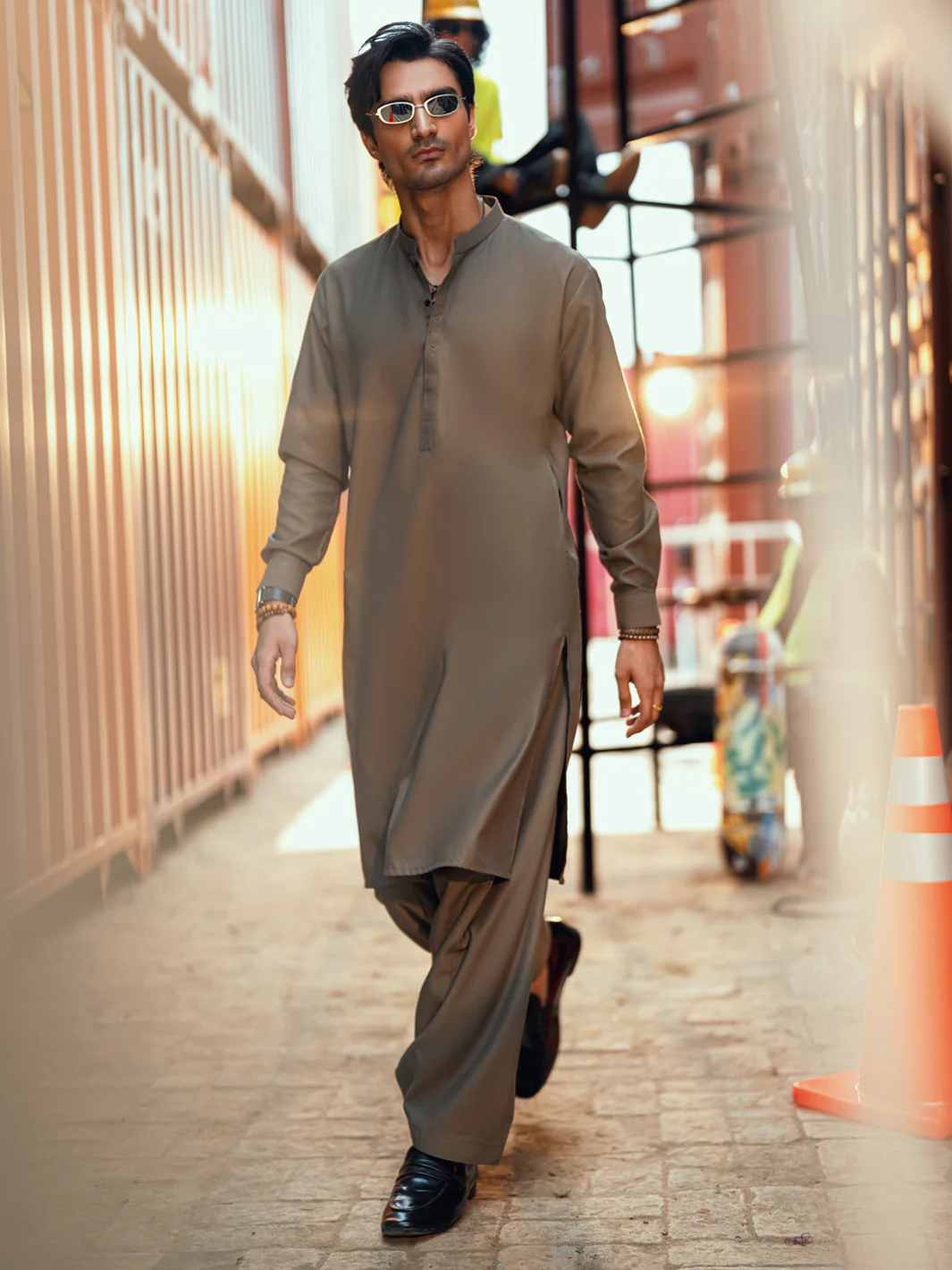 OLIVE GREEN KAMEEZ SHALWAR | AL-KS-3286/AM-6339A