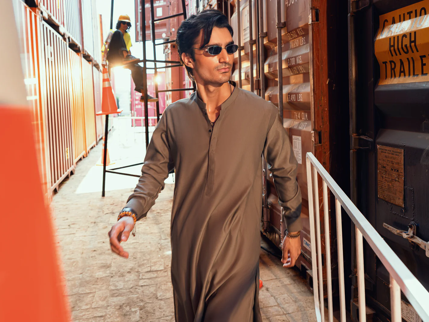 OLIVE GREEN KAMEEZ SHALWAR | AL-KS-3286/AM-6339A - Image 6