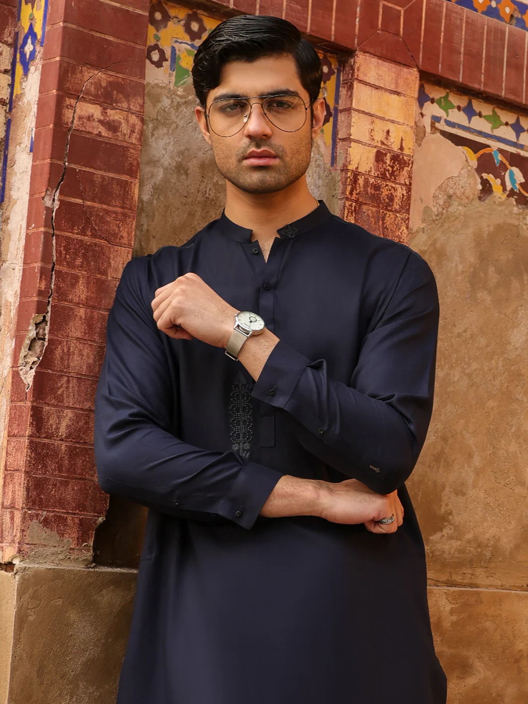 NAVY BLUE KAMEEZ SHALWAR | AL-KS-3316/AM-15068B - Image 5