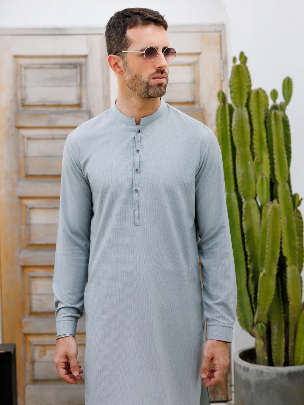 GREY BLENDED KURTA TROUSERS | AL-KT-3090/AM-6212A - Image 2