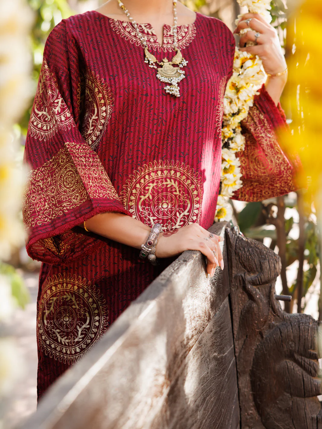 MAROON DOBBY KURTI | AL-LK-1061/FB-1061A - Image 3