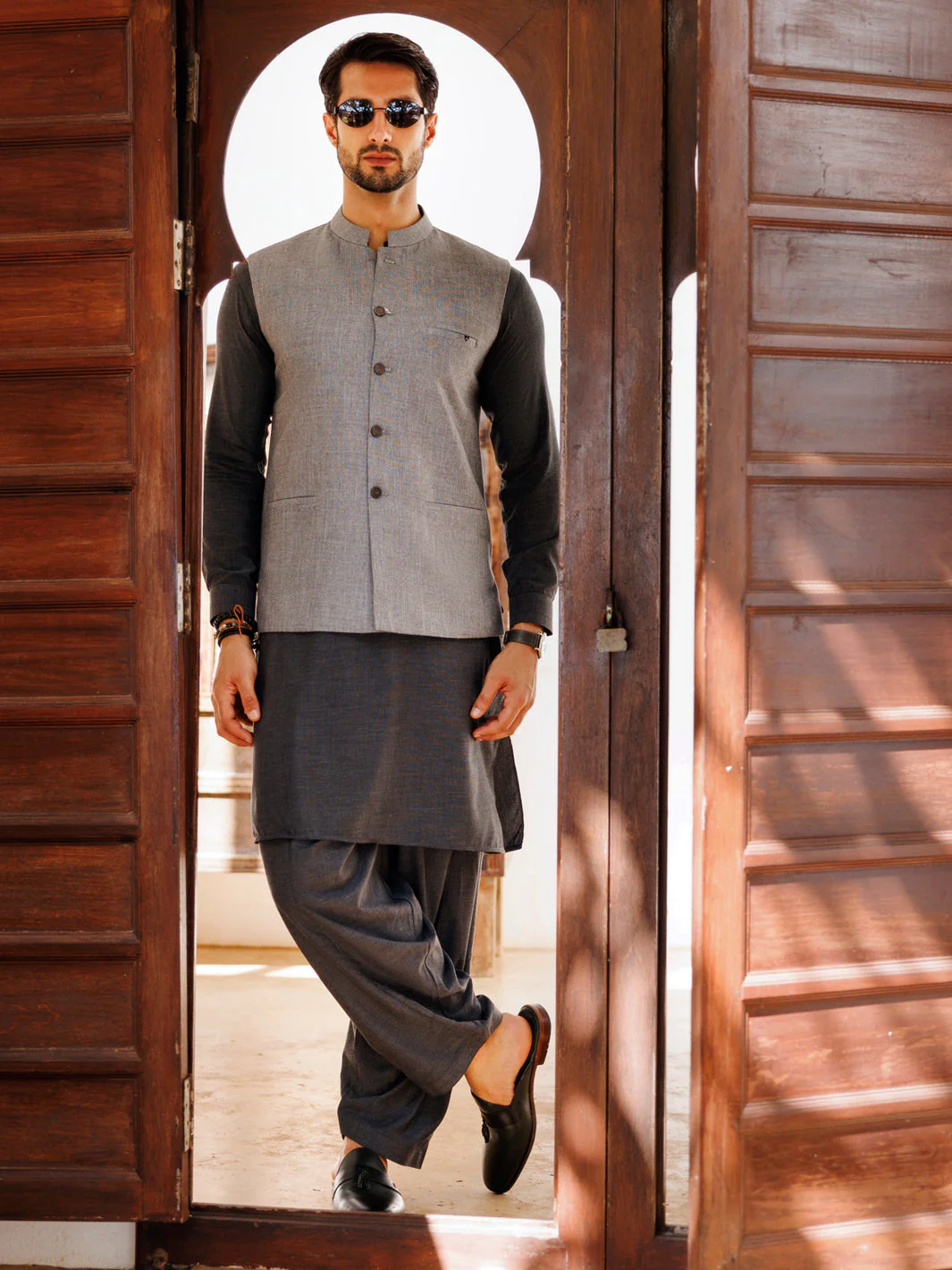 GREY BLENDED WAISTCOAT | AL-WC-575/AM-6272A