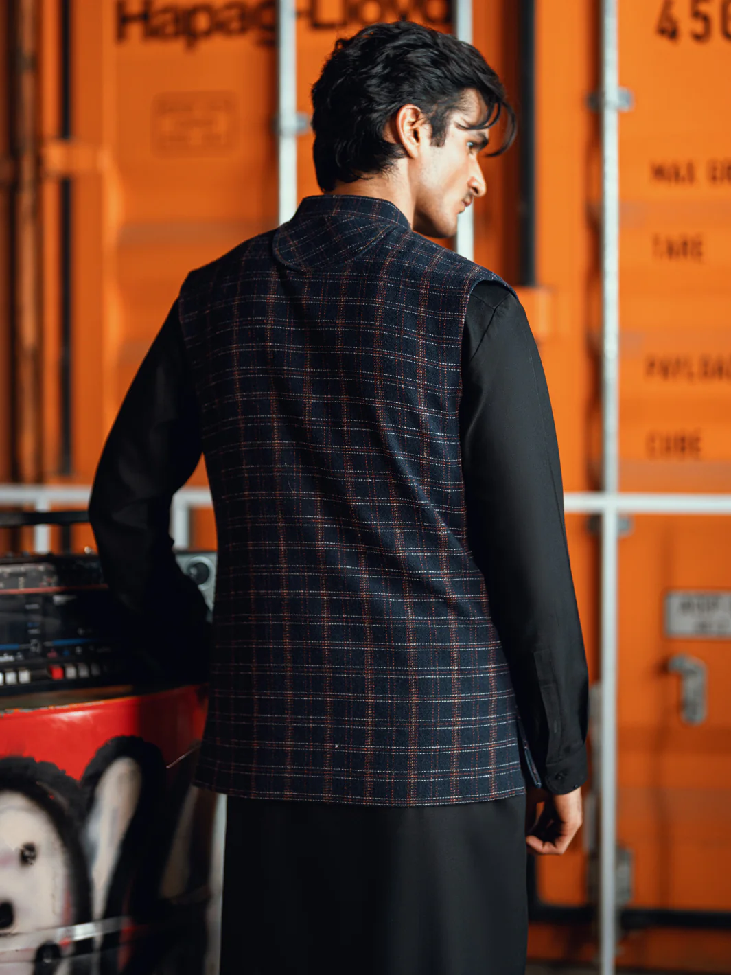 DARK BLUE POLYESTER WAISTCOAT | AL-WC-598A/AM-11009C - Image 3