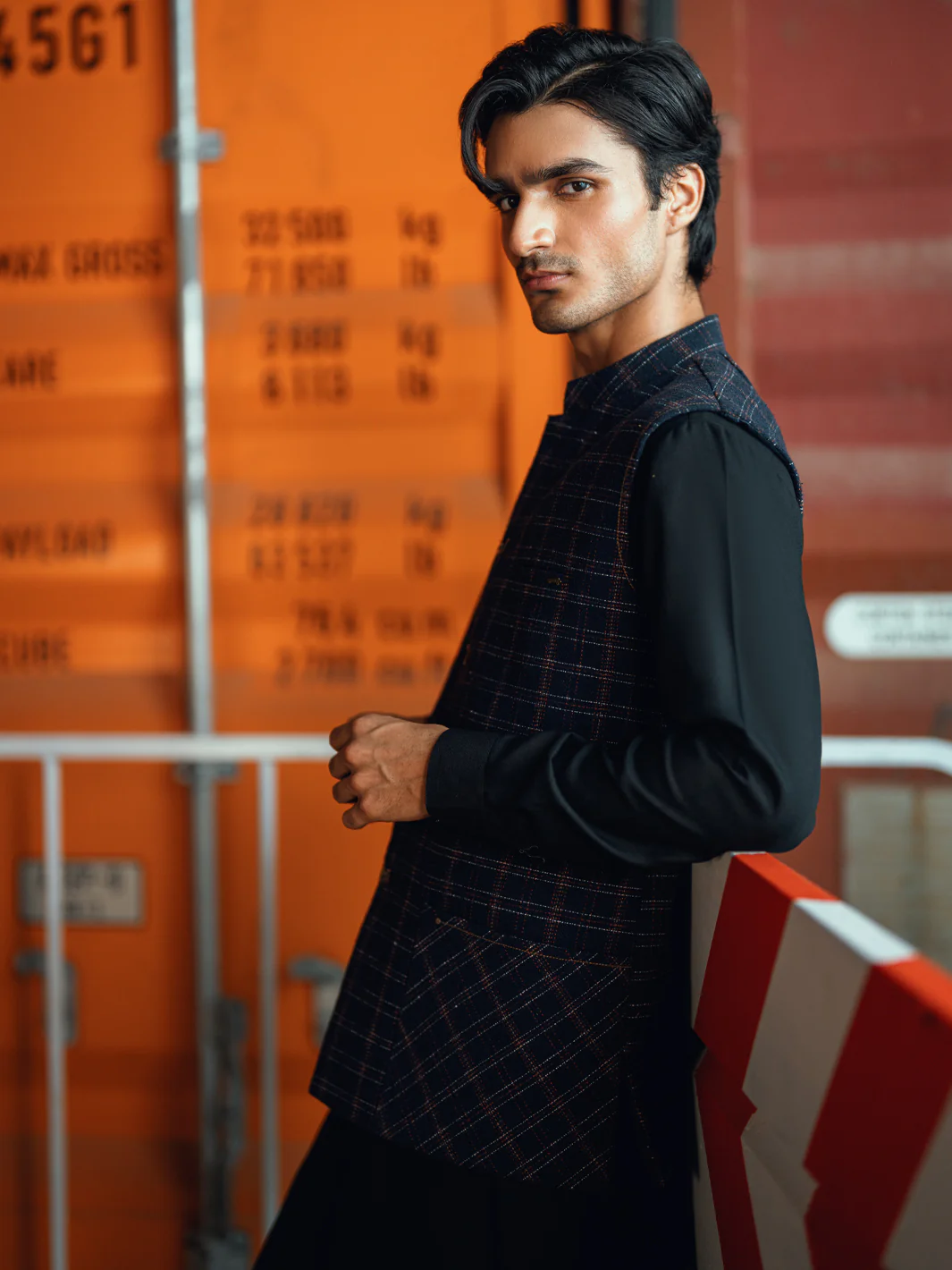 DARK BLUE POLYESTER WAISTCOAT | AL-WC-598A/AM-11009C - Image 4