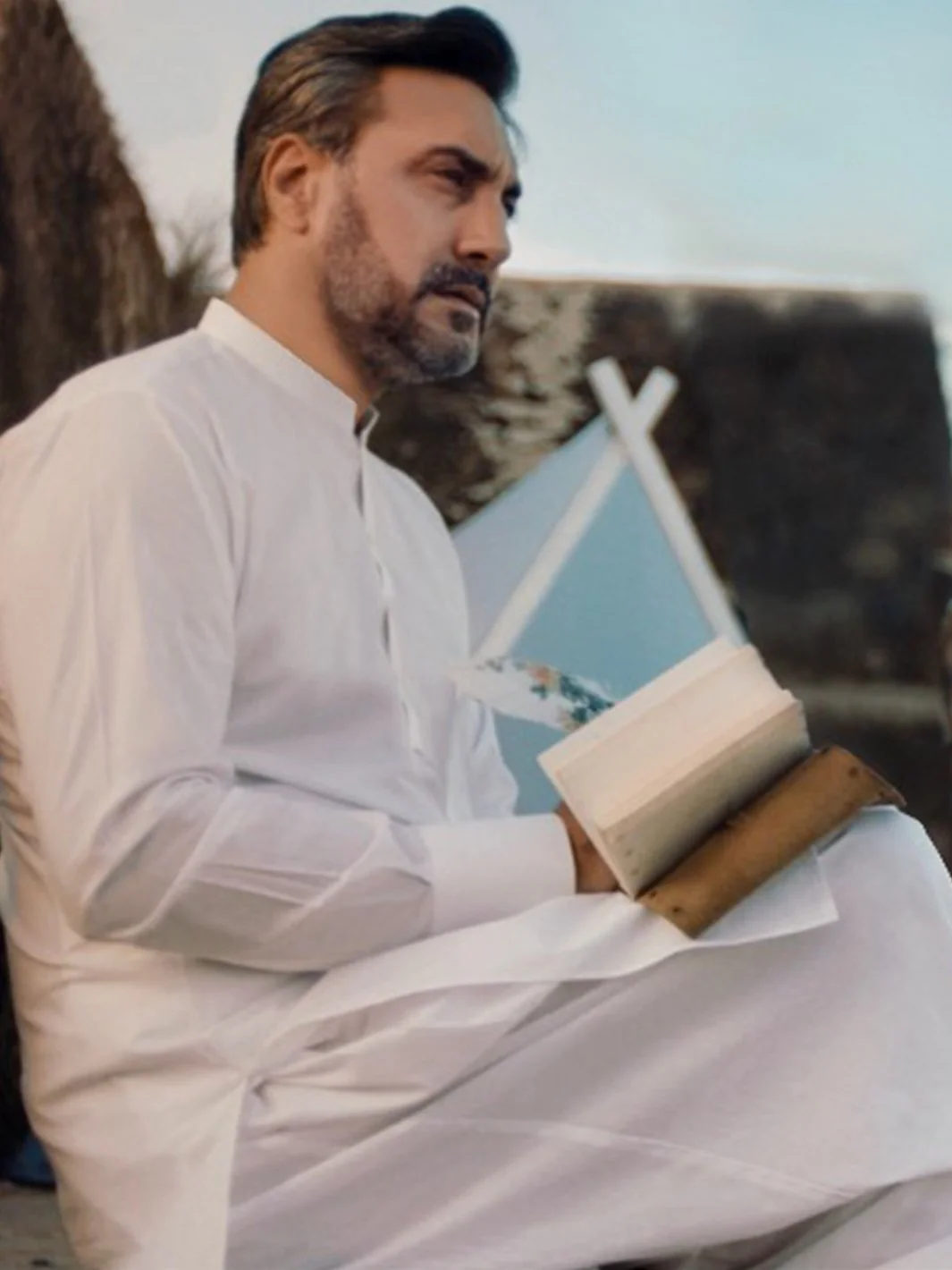 WHITE COTTON KAMEEZ SHALWAR | ALBQ-KS-001-R16/AM-6281-A2