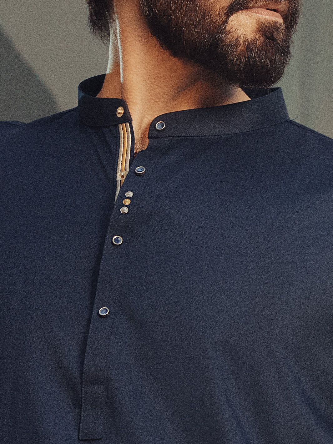 MIDNIGHT BLUE BLENDED KAMEEZ SHALWAR | ALET-KS-1013-R1/AM-6145-C9 - Image 4