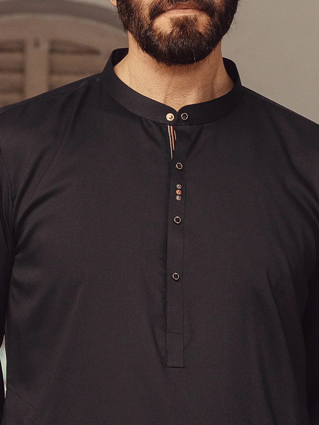BLACK BLENDED KAMEEZ SHALWAR | ALET-KS-1014-R1/AM-6145-D7 - Image 4