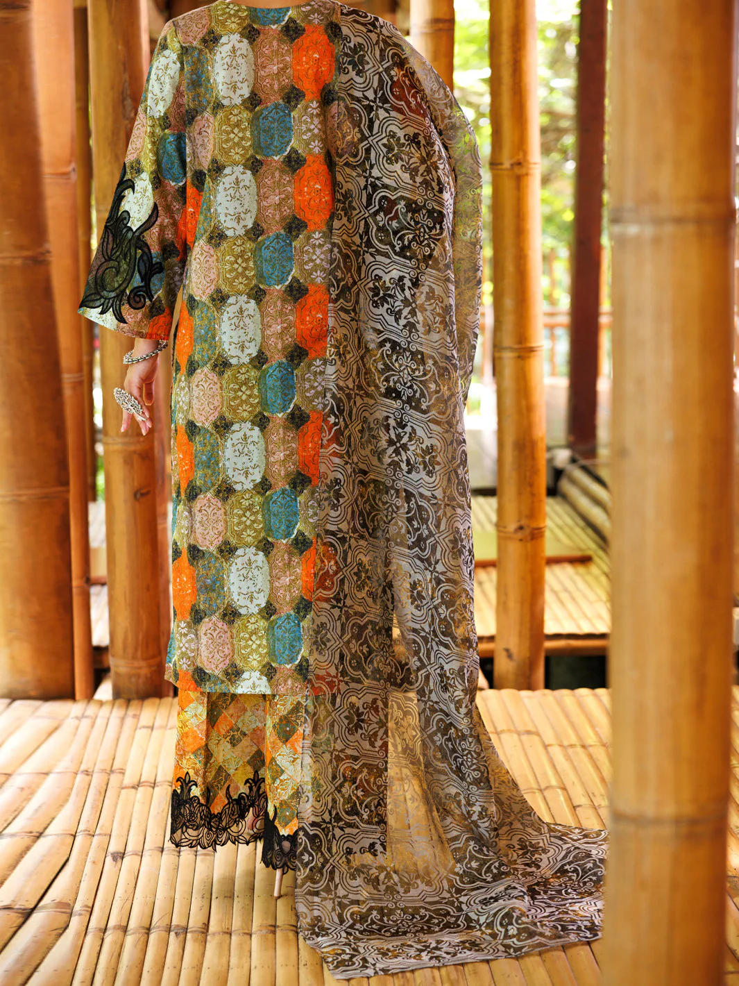 MULTICOLOR LAWN 3PC UNSTITCHED | ALP-3PS-1987 FB-1987A - Image 2