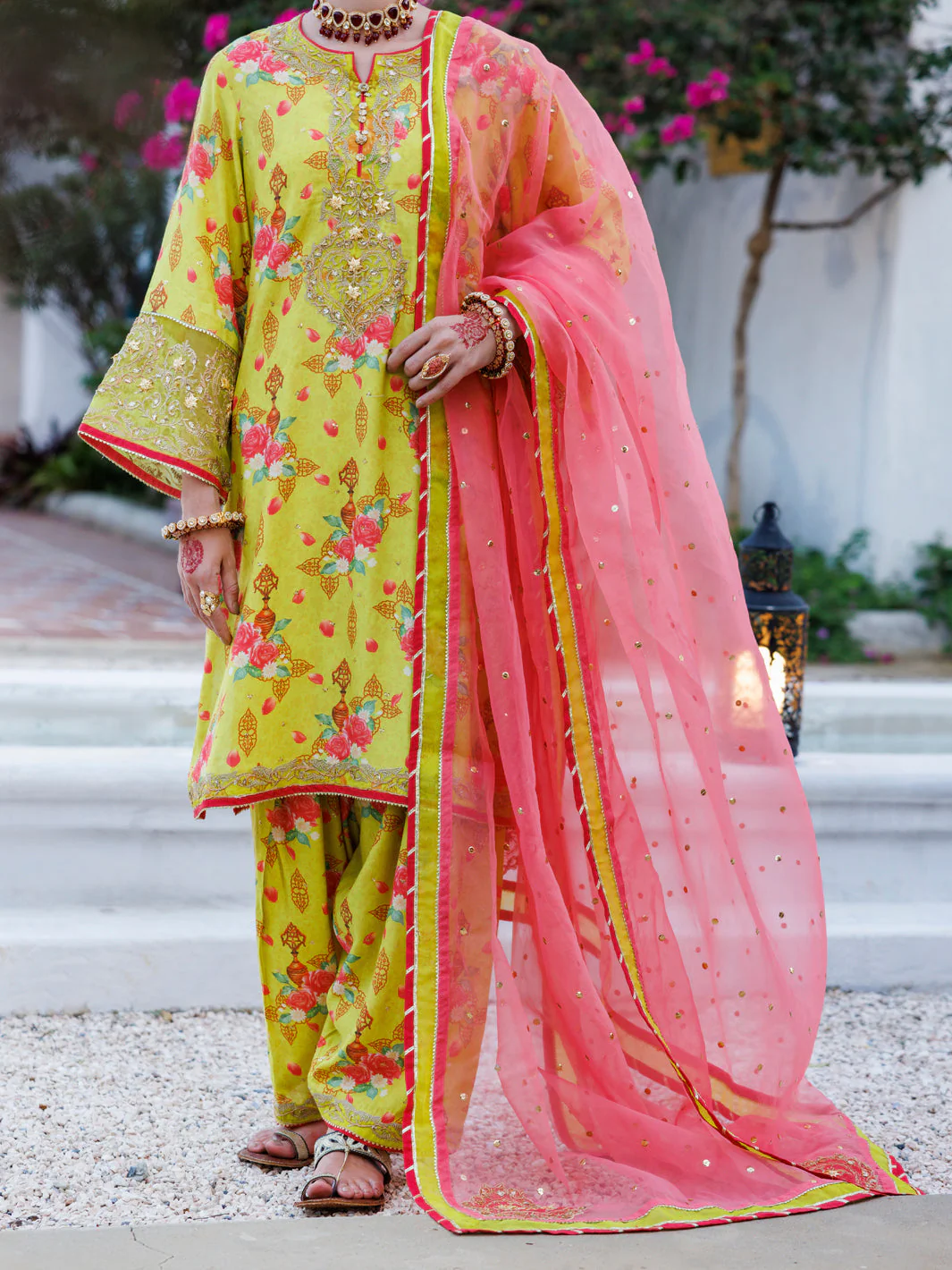 LEMON GREEN MAPLE SILK 3PC STITCHED | ALP-3PS-2051/S FB-2051A