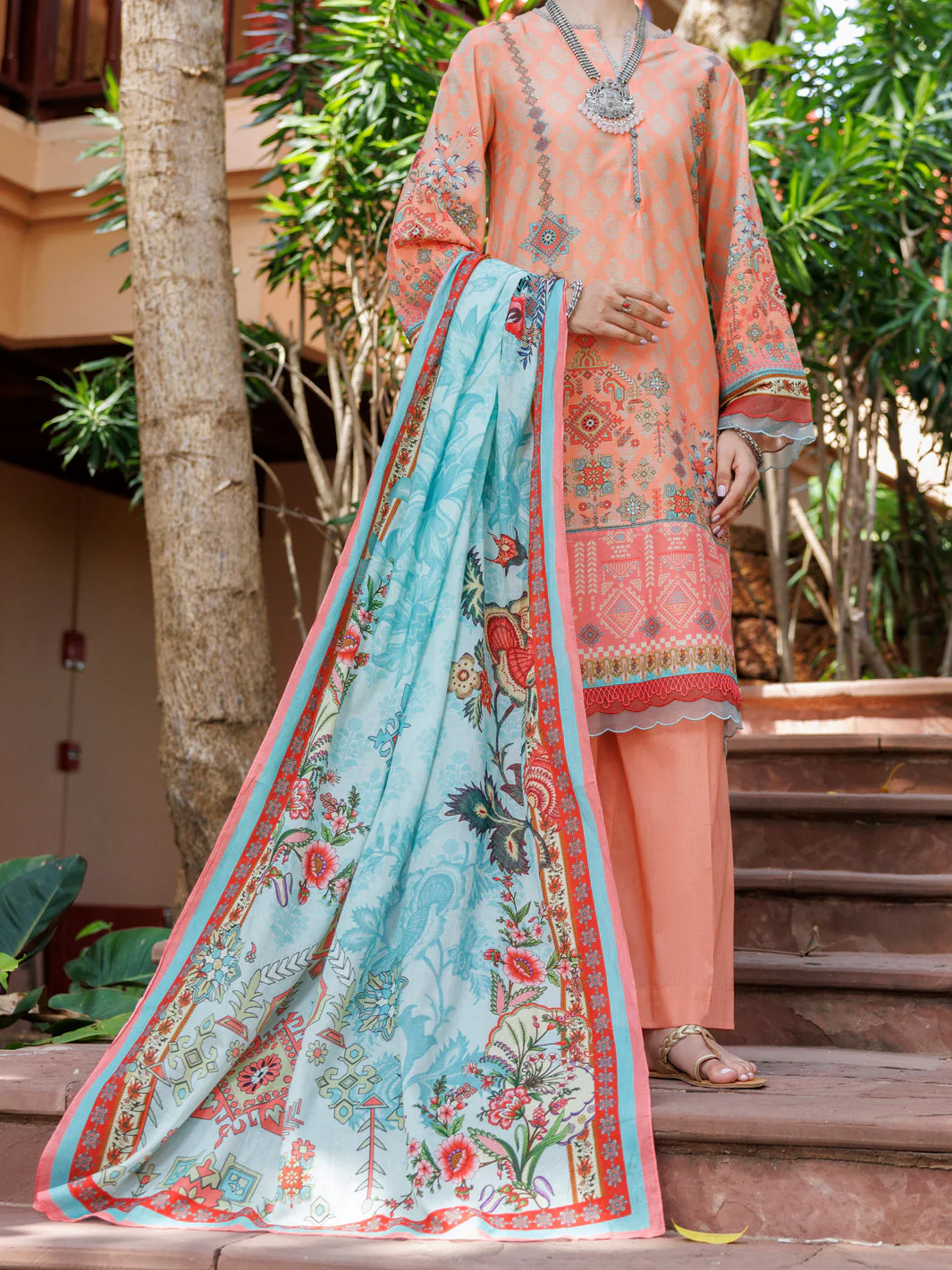 PEACH LAWN 3PC STITCHED | ALP-3PS-2097/S FB-2097A