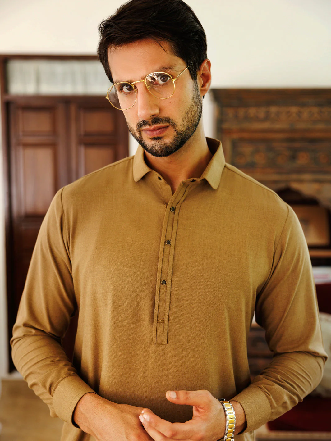GREEN BLENDED KAMEEZ SHALWAR | ALWA-KS-502/AM-6269C - Image 3