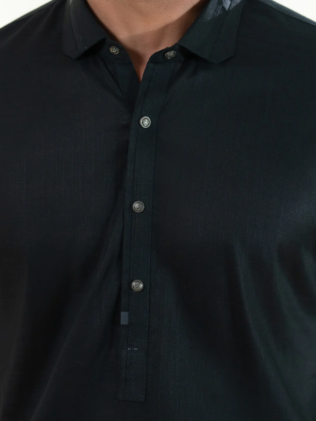 BLACK COTTON KAMEEZ SHALWAR | ALWA-KS-573/AM-6348C - Image 4