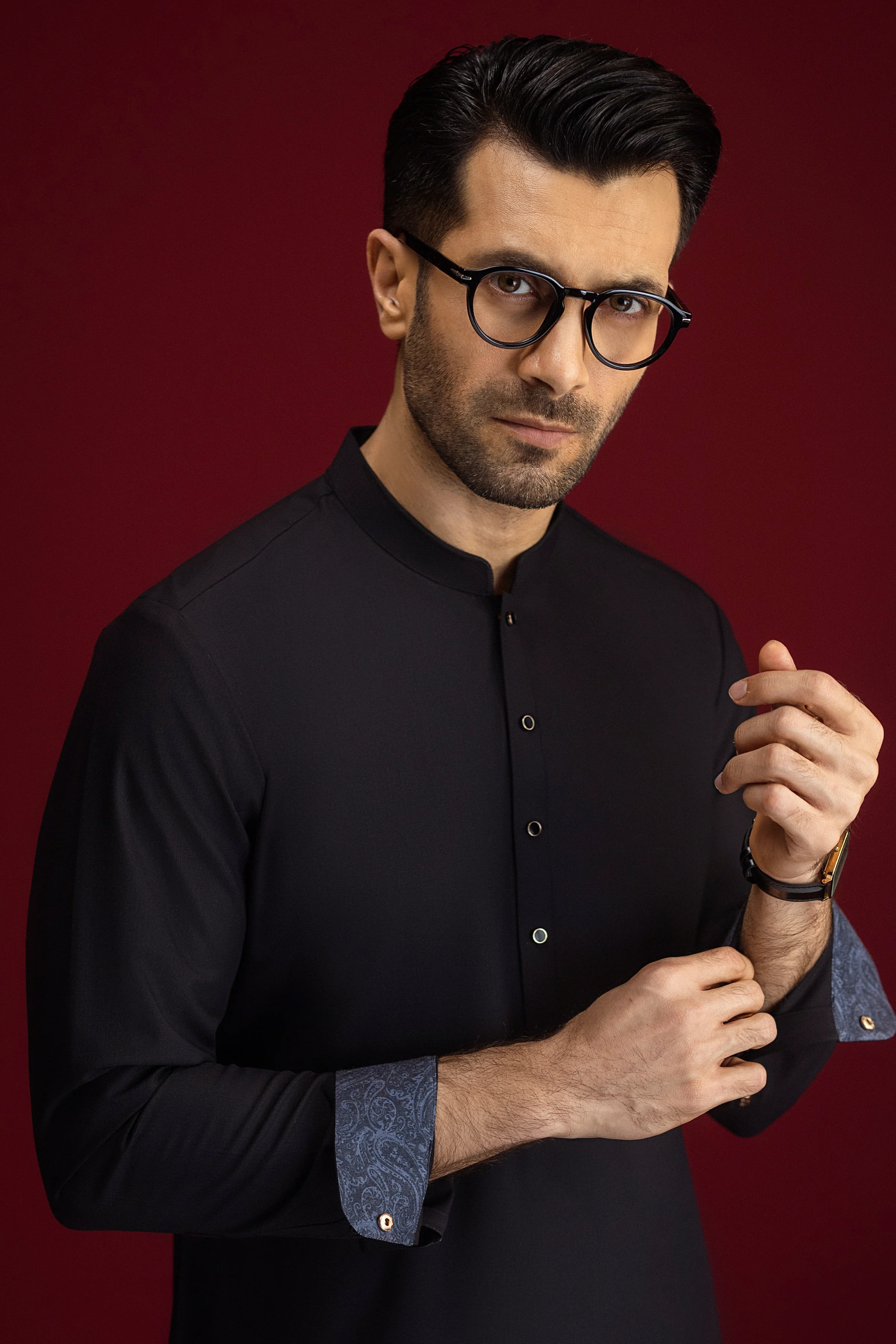 BLACK KAMEEZ SHALWAR | CCMKS-S-39598-D4 - Image 3