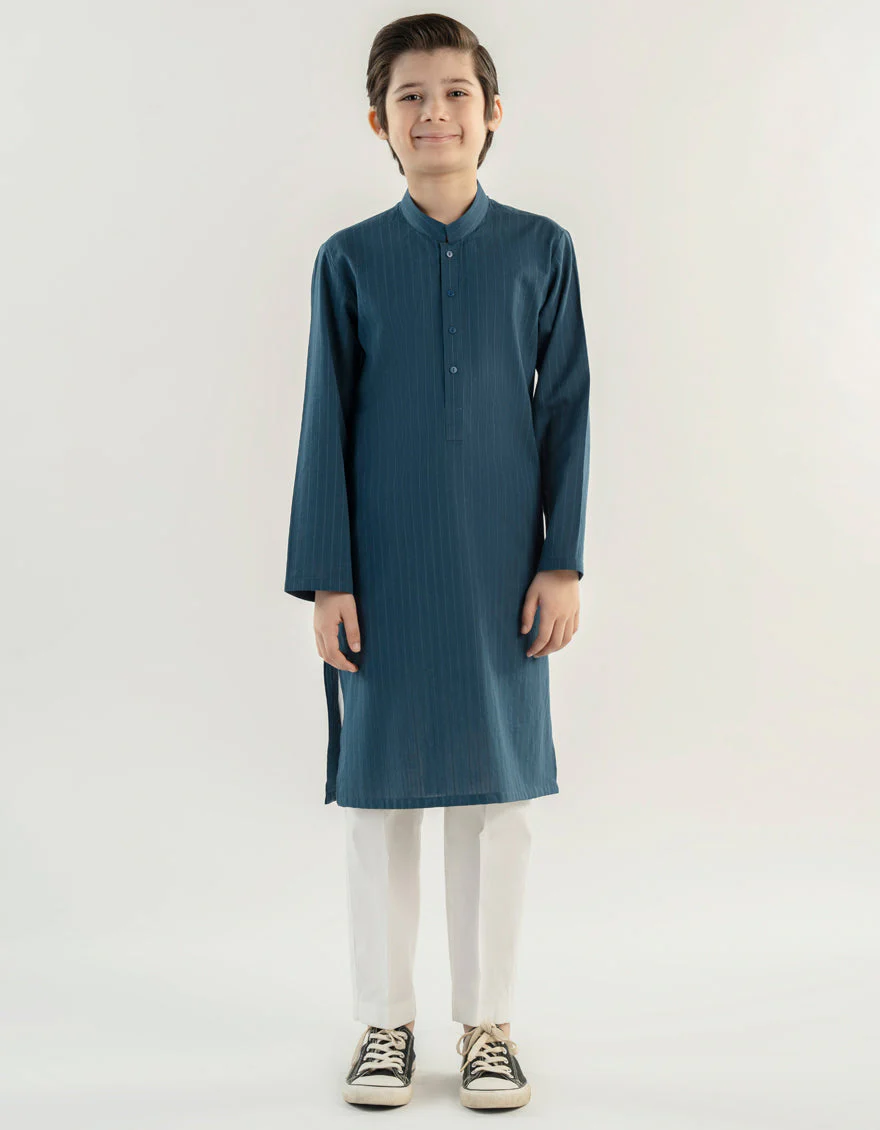 CYAN BLUE COTTON KURTA | JCK-A-39212/S24/DMR3379-PN