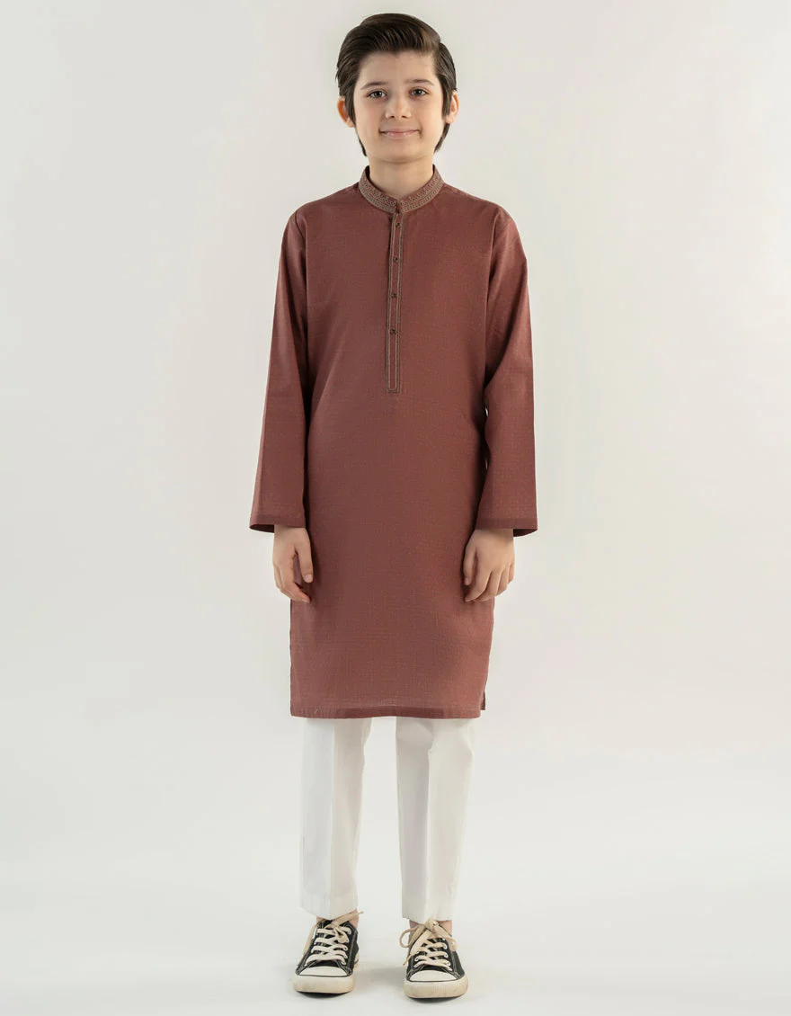 DULL RED COTTON KURTA | JCK-A-39233/S24/JJ9552-SF