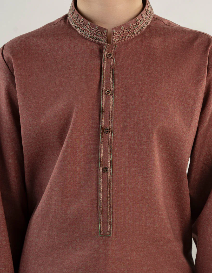 DULL RED COTTON KURTA | JCK-A-39233/S24/JJ9552-SF - Image 3