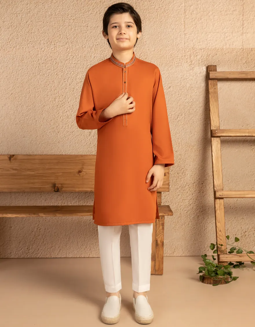 ORANGE BLENDED KURTA | JCK-A-39332/S25/JJ9822-SF
