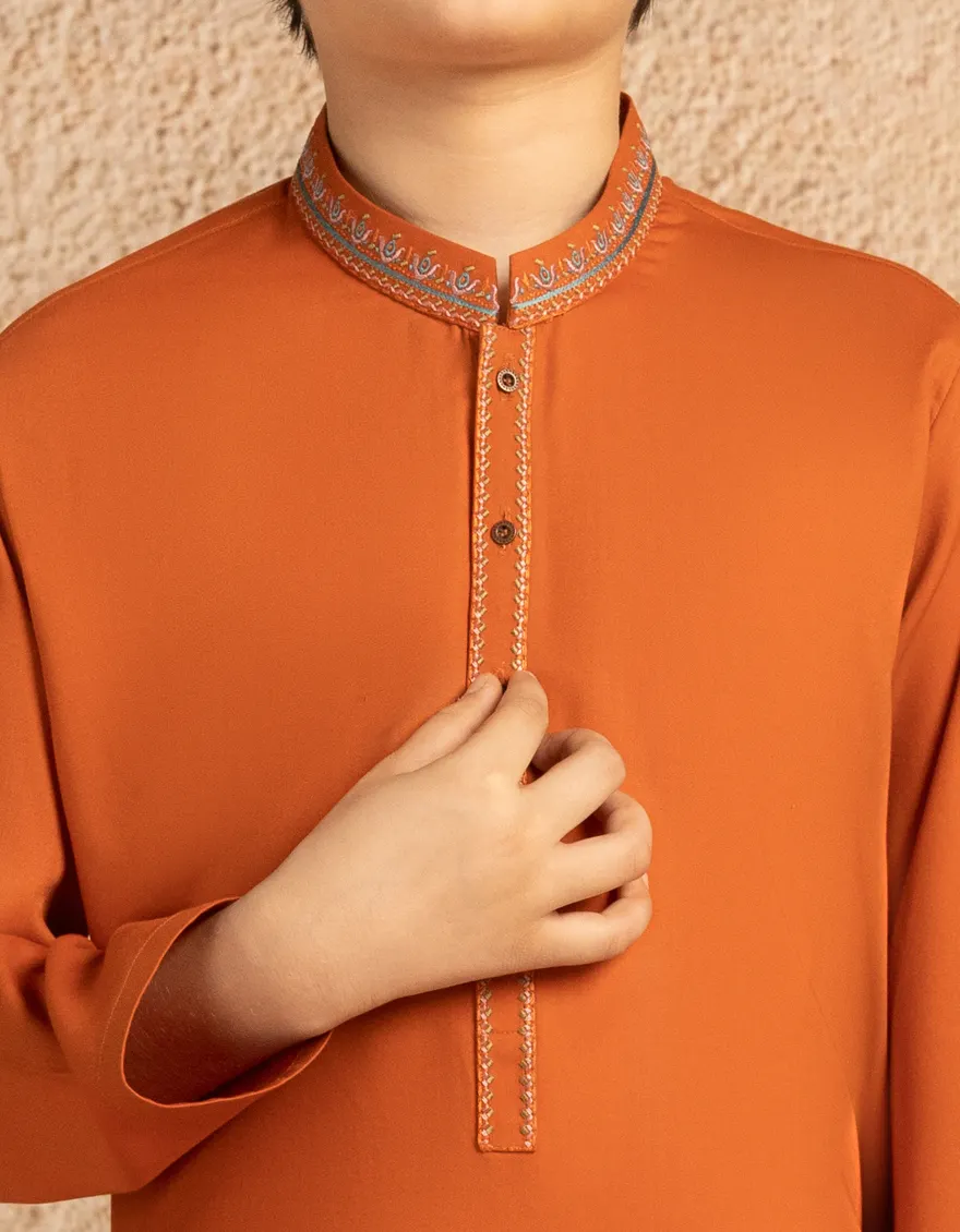 ORANGE BLENDED KURTA | JCK-A-39332/S25/JJ9822-SF - Image 2