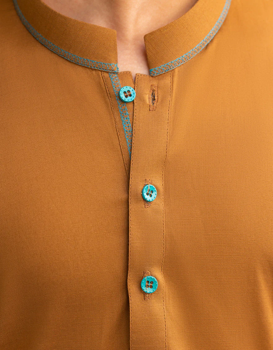 MUSTARD COTTON KURTA | JCK-A-46590/S25/JJ9552-CL - Image 3