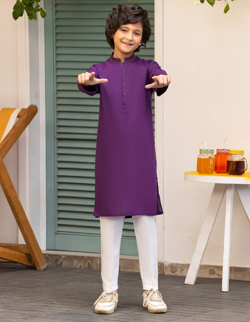 PURPLE COTTON KURTA | JCK-A-46591/S25/JJ9552-CL