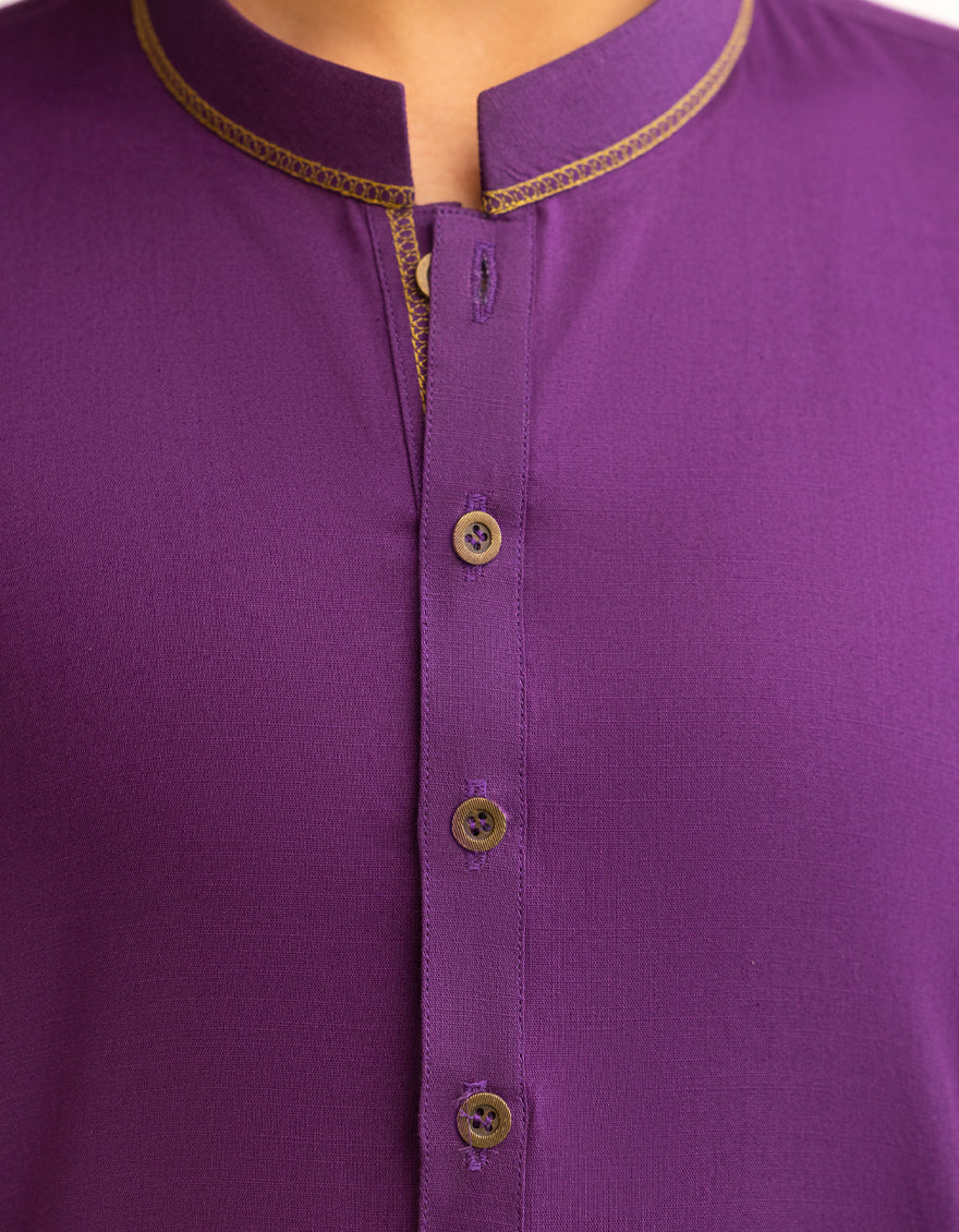 PURPLE COTTON KURTA | JCK-A-46591/S25/JJ9552-CL - Image 3