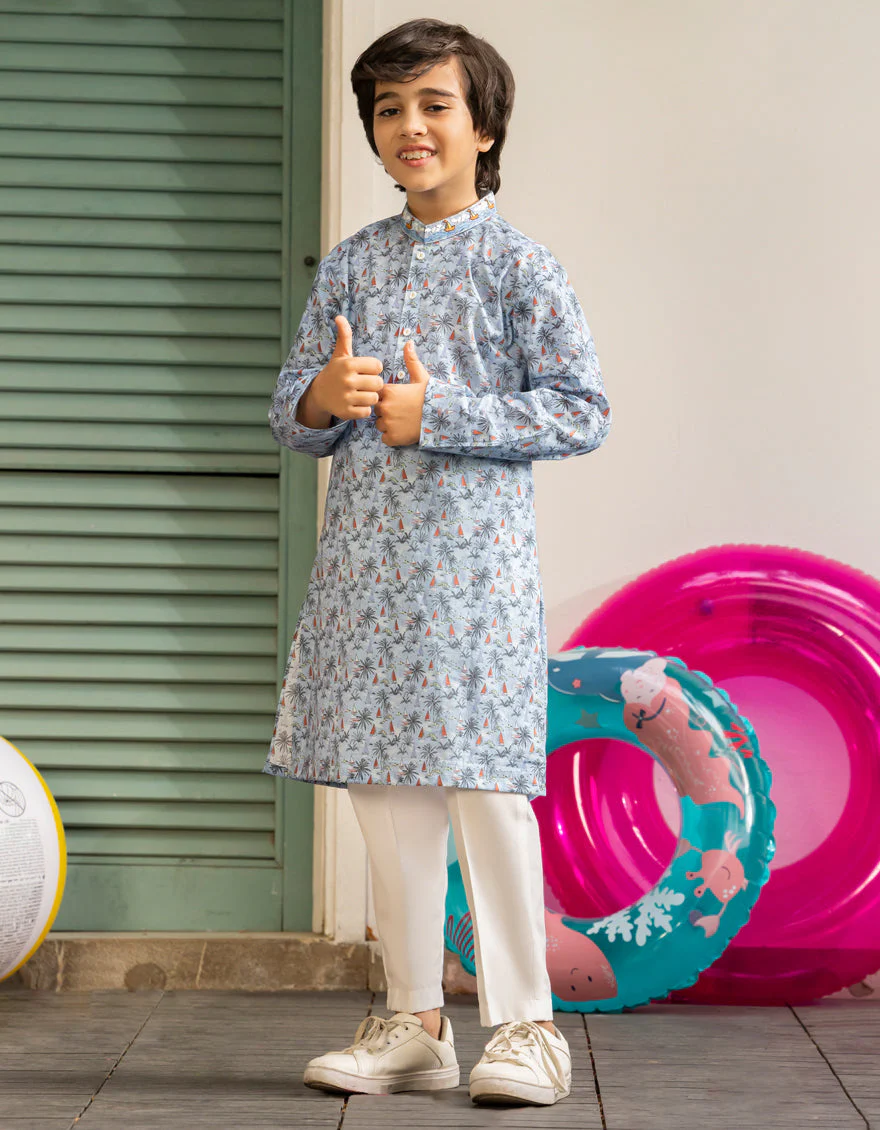 SKY BLUE COTTON KURTA | JCK-A-46611/S25/JJ9774-SF