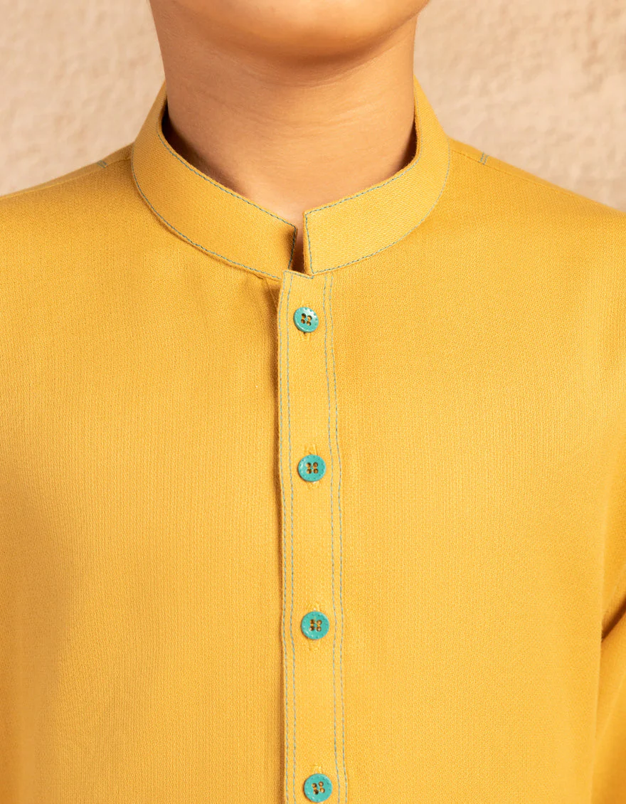 MUSTARD COTTON KURTA | JCK-A-46785/S25/JJ9589-PN - Image 3