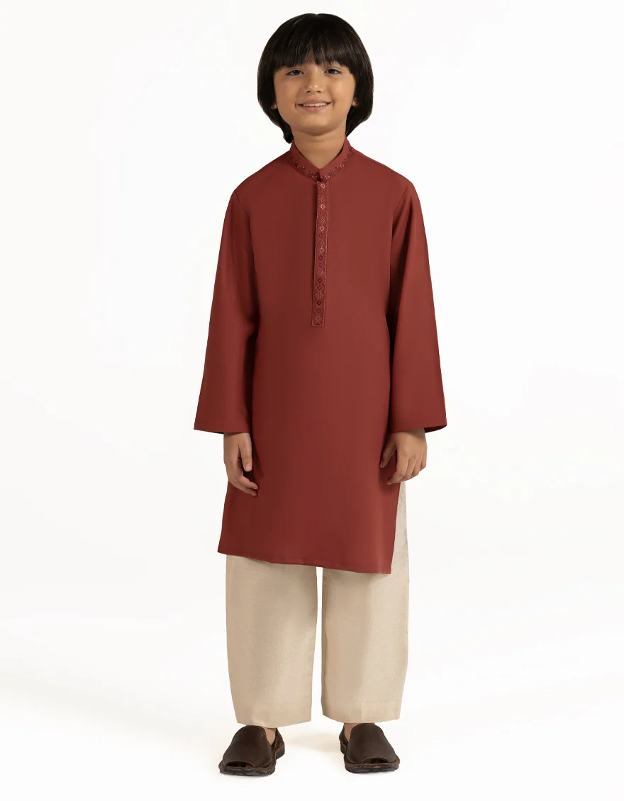 RUST BLENDED KURTA | JCK-A-50478/S26/JJ10244-SF