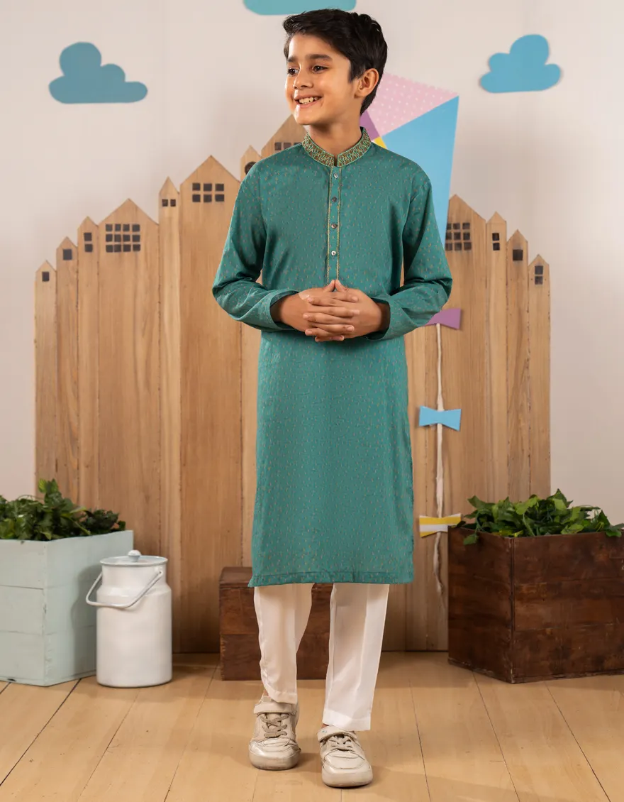 GREEN COTTON KURTA | JCK-S-46694/S25/JJ9775-SF