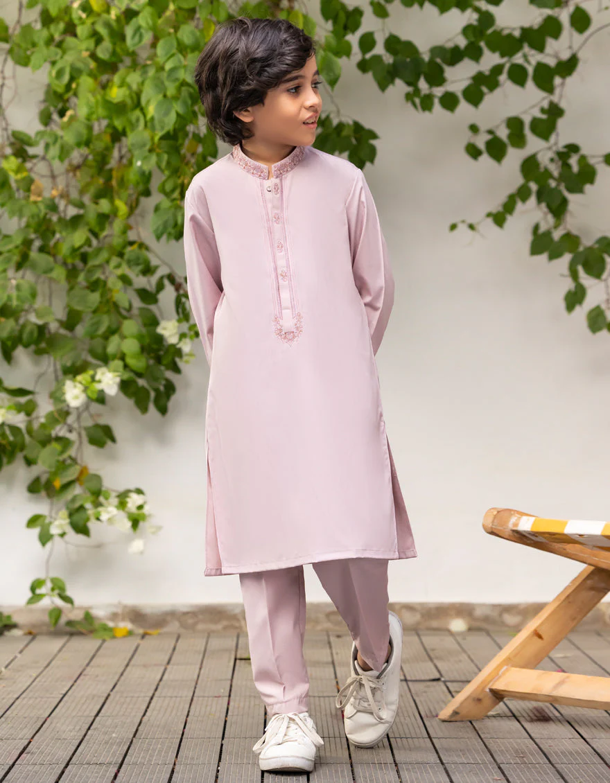 LIGHT PINK BLENDED KURTA TROUSERS | JCKP-A-39252/S25/JJ9625-SF - Image 2