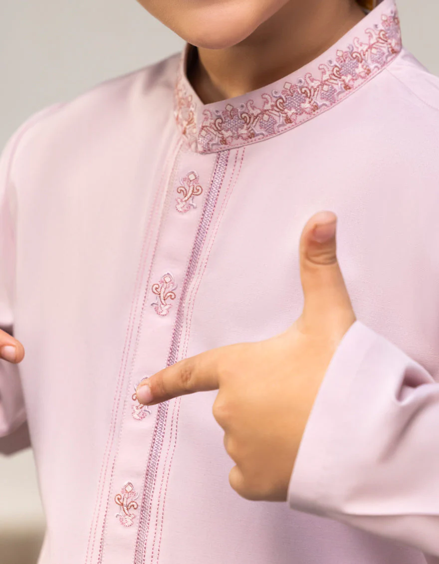 LIGHT PINK BLENDED KURTA TROUSERS | JCKP-A-39252/S25/JJ9625-SF - Image 3