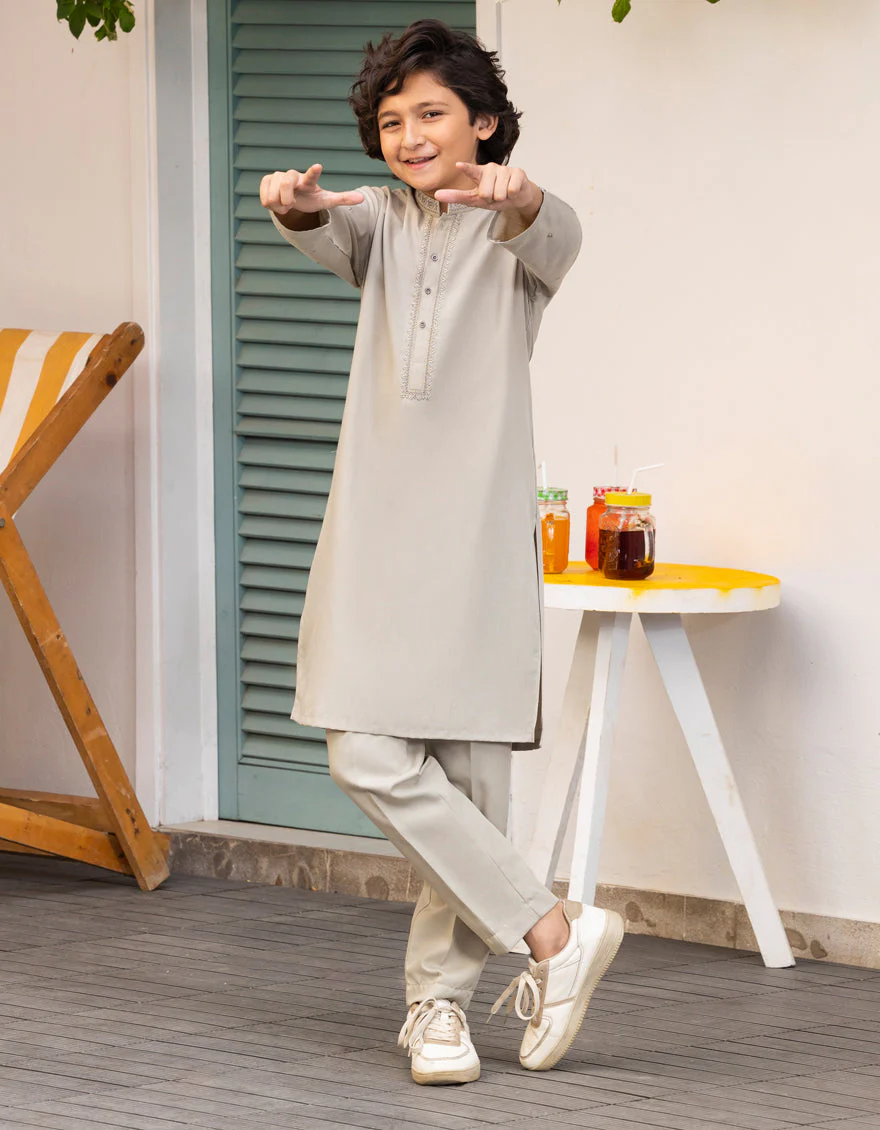 SAGE GREEN BLENDED KURTA TROUSERS | JCKP-A-39255/S25/JJ9620-SF