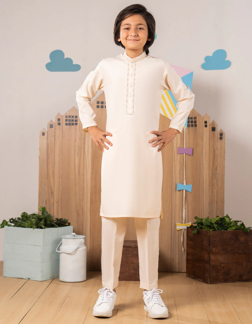LIGHT PEACH BLENDED KURTA TROUSERS | JCKP-A-39259/S25/JJ9625-SF