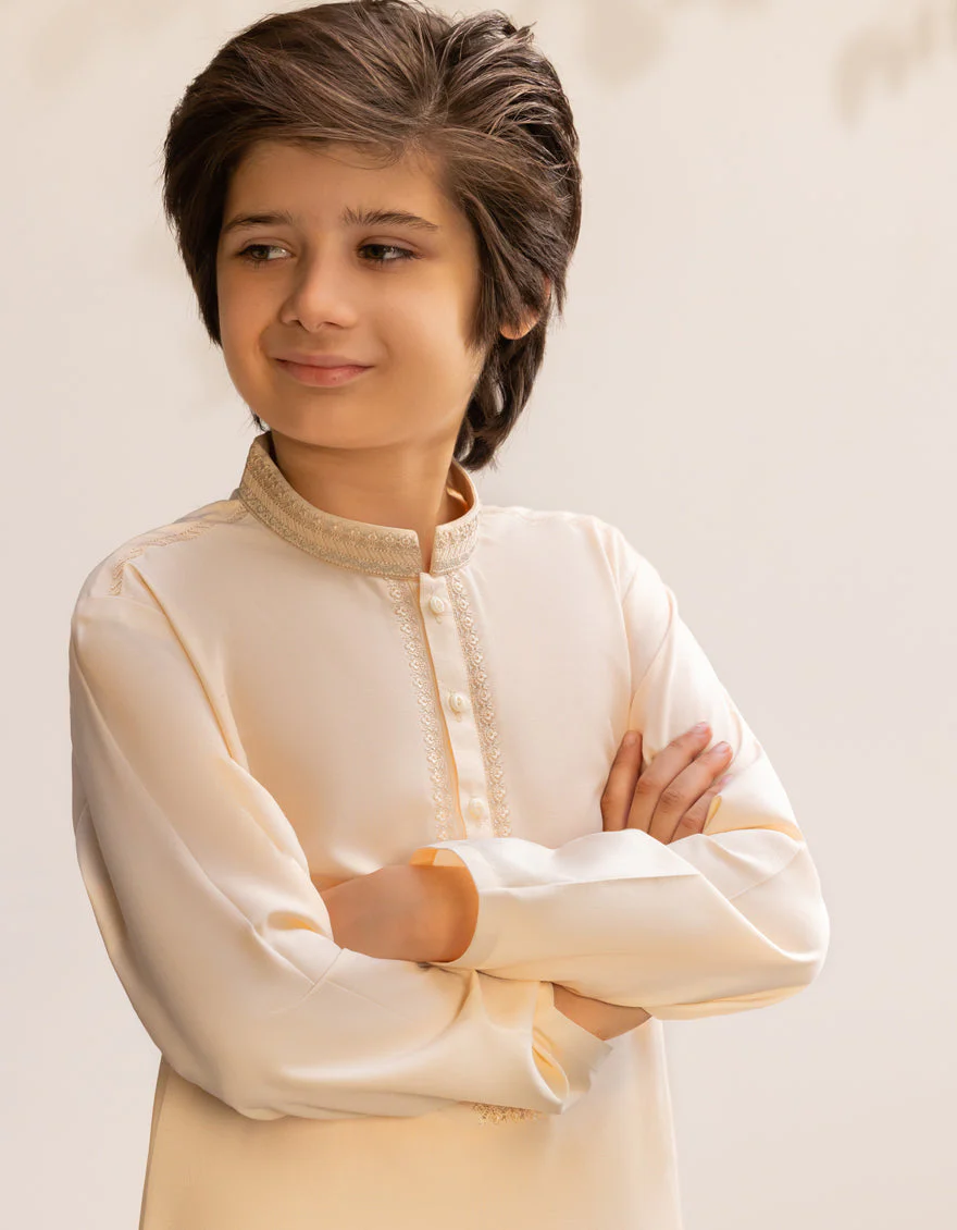 LIGHT PEACH BLENDED KURTA TROUSERS | JCKP-A-39261/S25/JJ9360-SF - Image 2